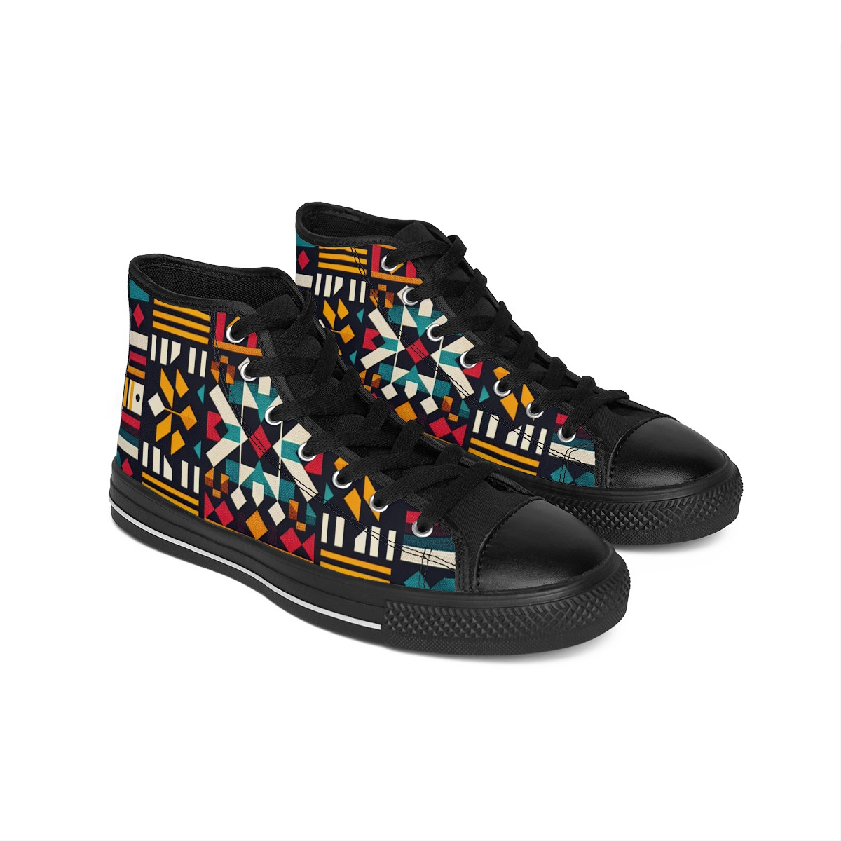 "AfroFusion Kente Kicks" - Women's Classic Sneakers