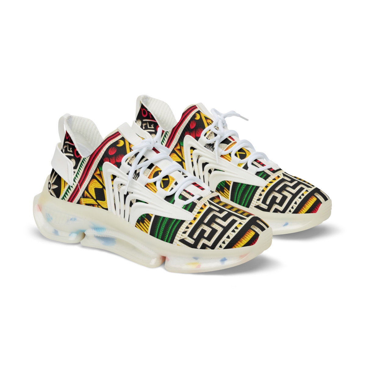 "Stride in Heritage Kente Kicks" - Men's Mesh Sneaker