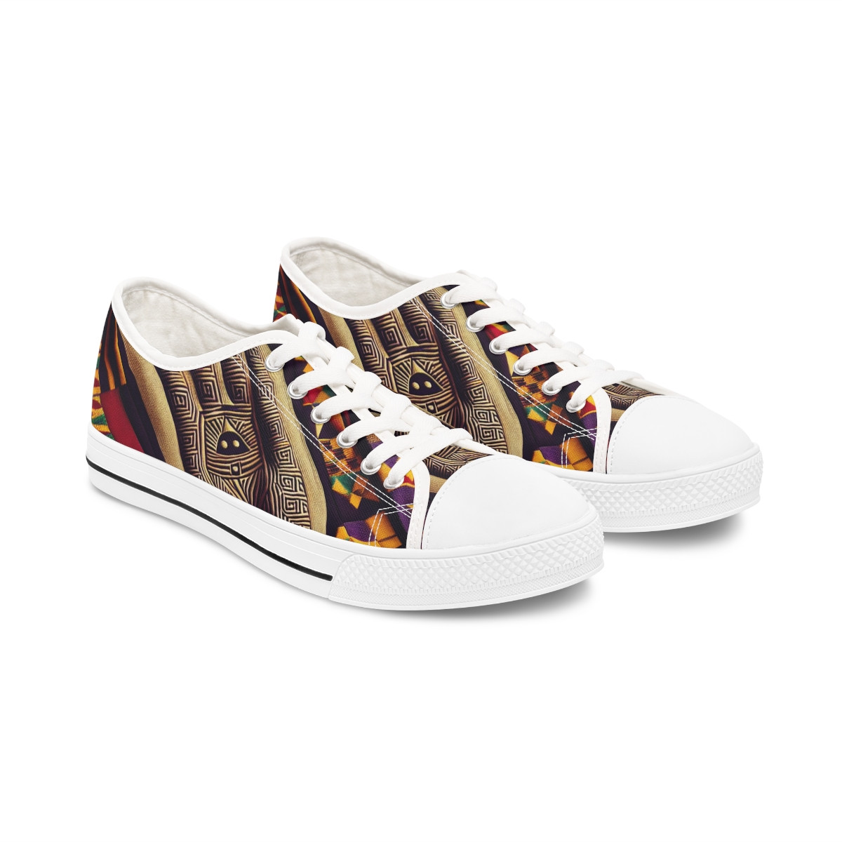 AfroStride Royal Kente Kicks - Women's Lowtop Sneakers