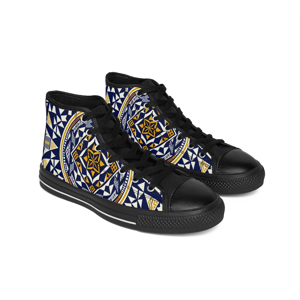 "AfroStride Heritage Kente Kicks" - Women's Classic Sneakers
