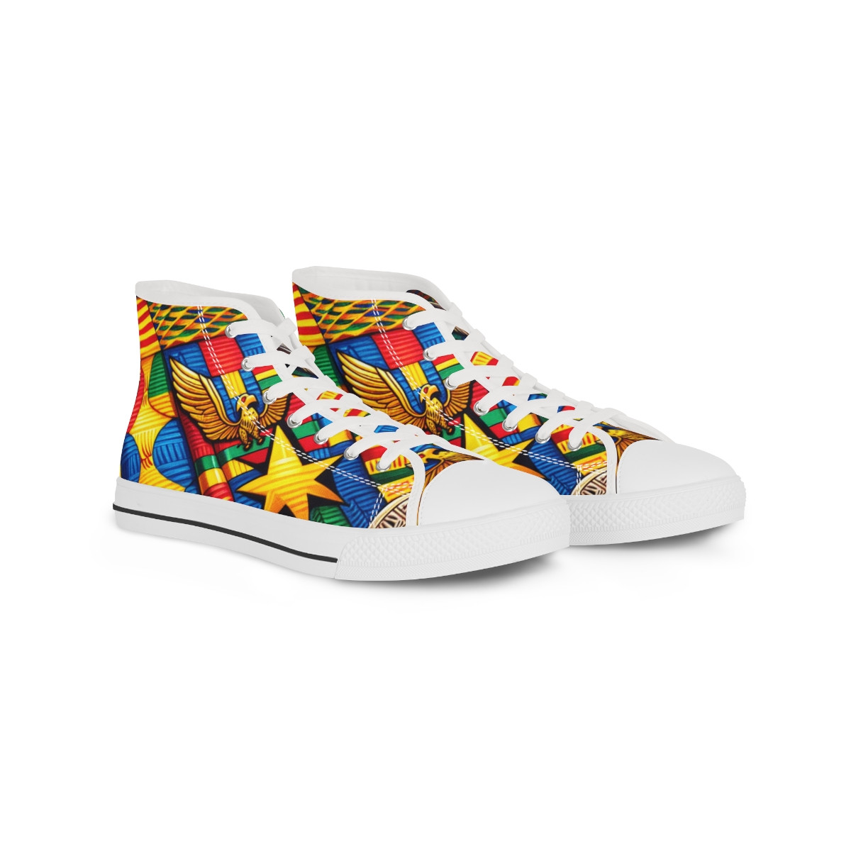 "AfroStride Kente Kicks" - Men's High top Sneakers