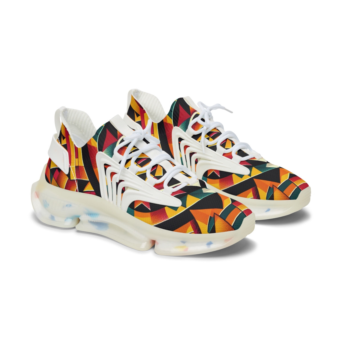 "AfroStride Kente Kicks" - Women's Mesh Sneaker