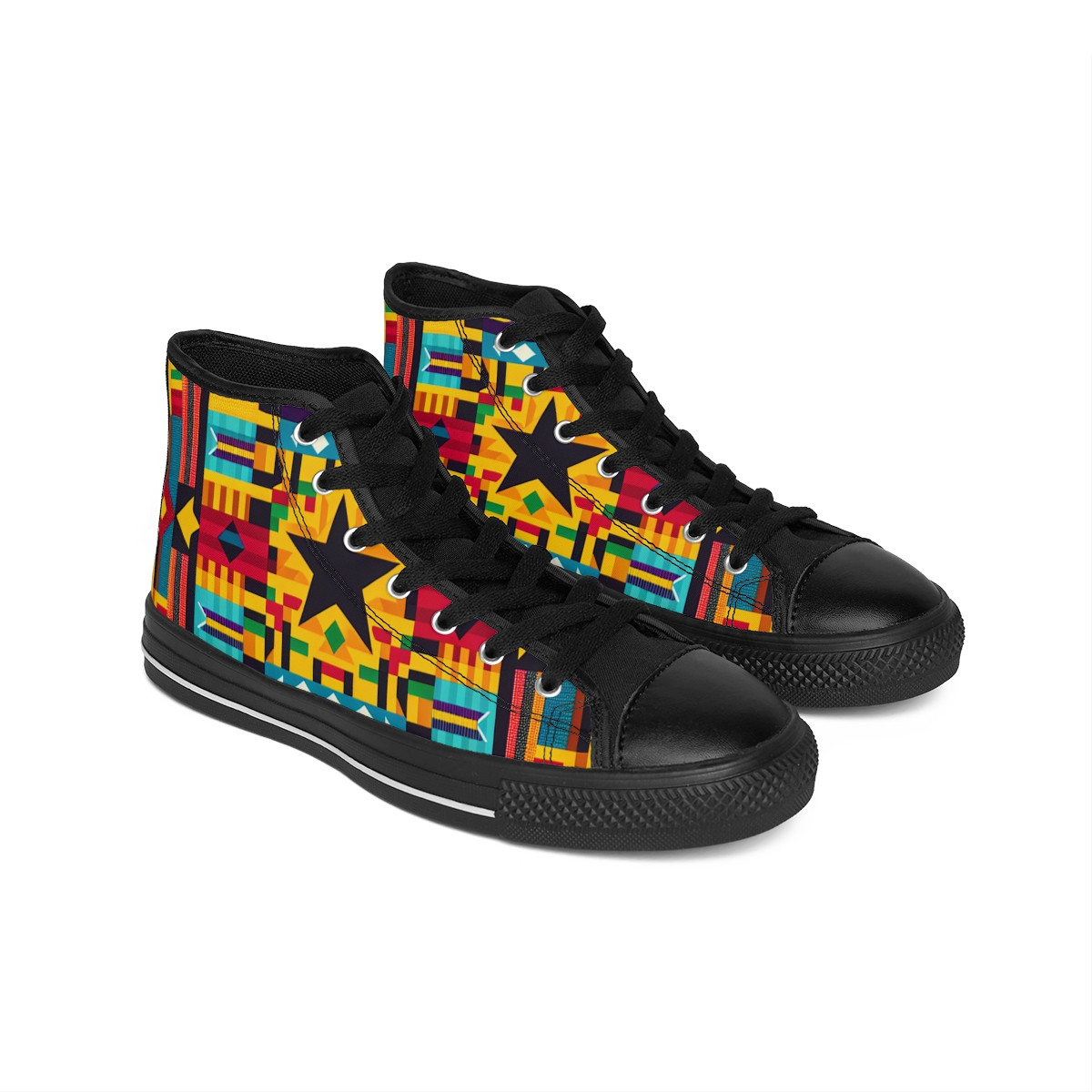"AfroVogue Kente Kicks" - Men's Classic Sneakers