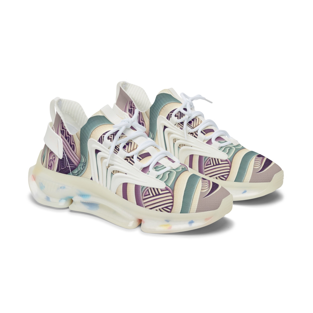 "Kente Kicks: Afrocentric Tempo" - Women's Mesh Sneaker