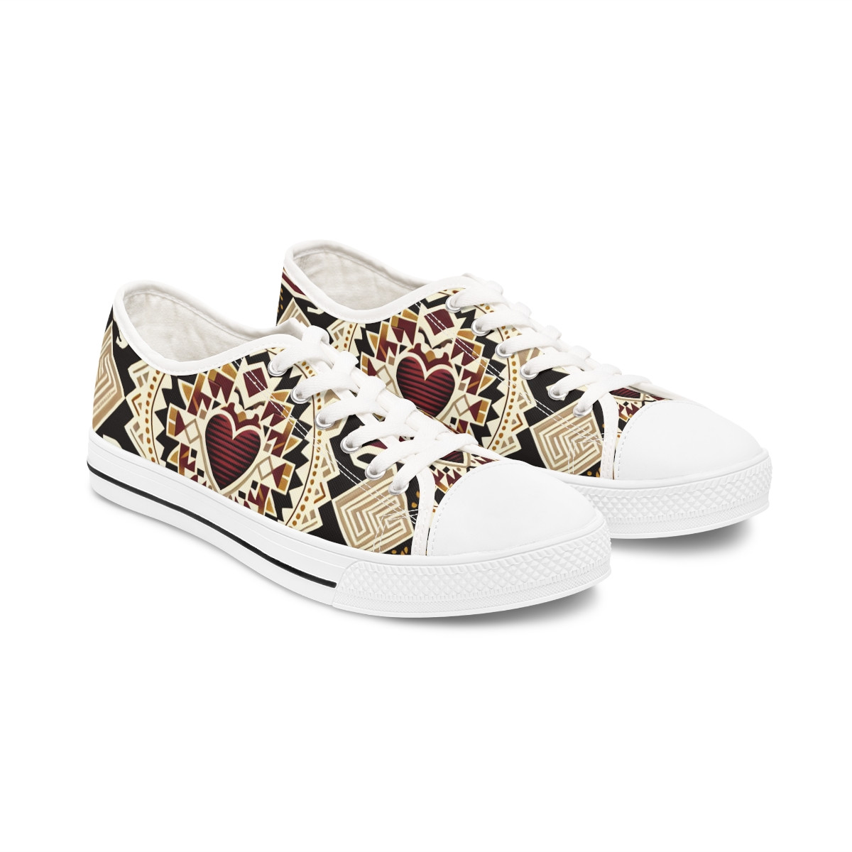 "AfroStride Kente Kicks" - Women's Lowtop Sneakers