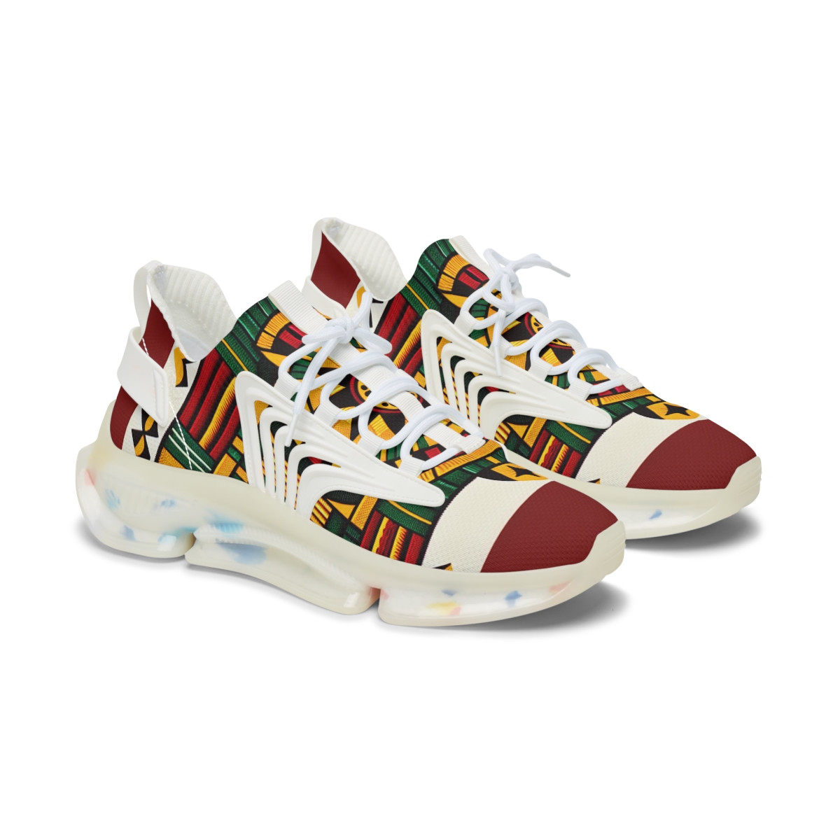 "AfroFusion Kente Kicks" - Women's Mesh Sneaker