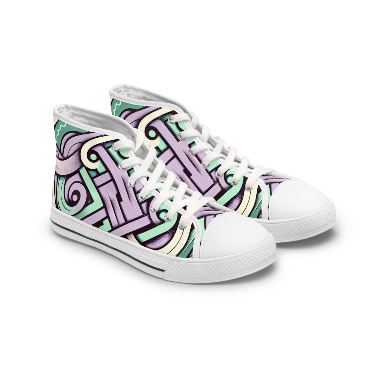 "AfroChic Kente Kicks" - Womn's High top Sneakers