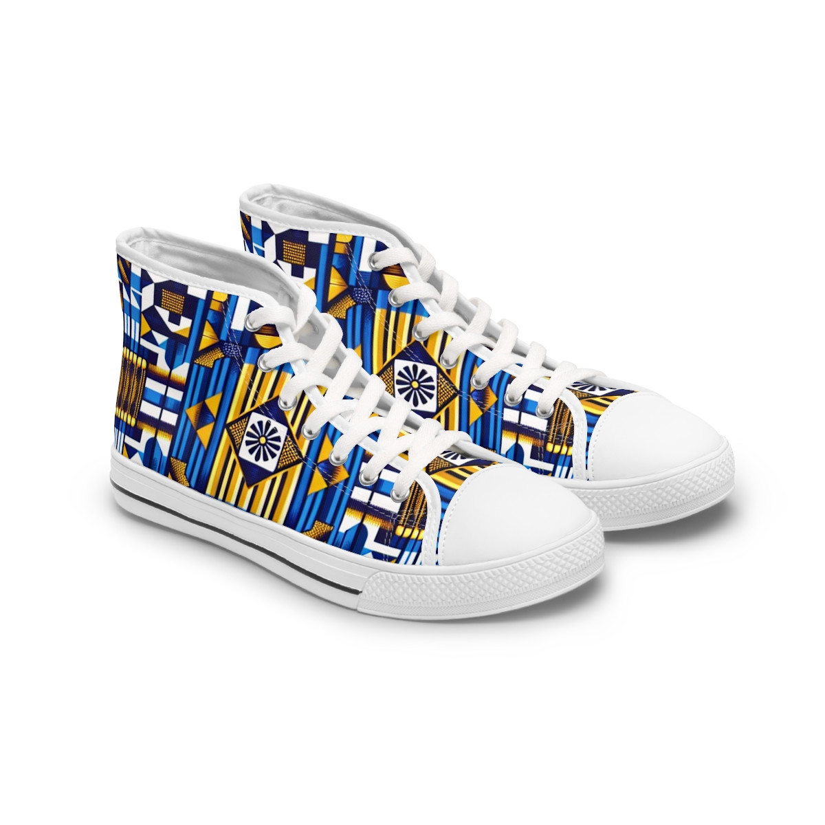 "Heritage Stride: KenteKicks" - Womn's High top Sneakers