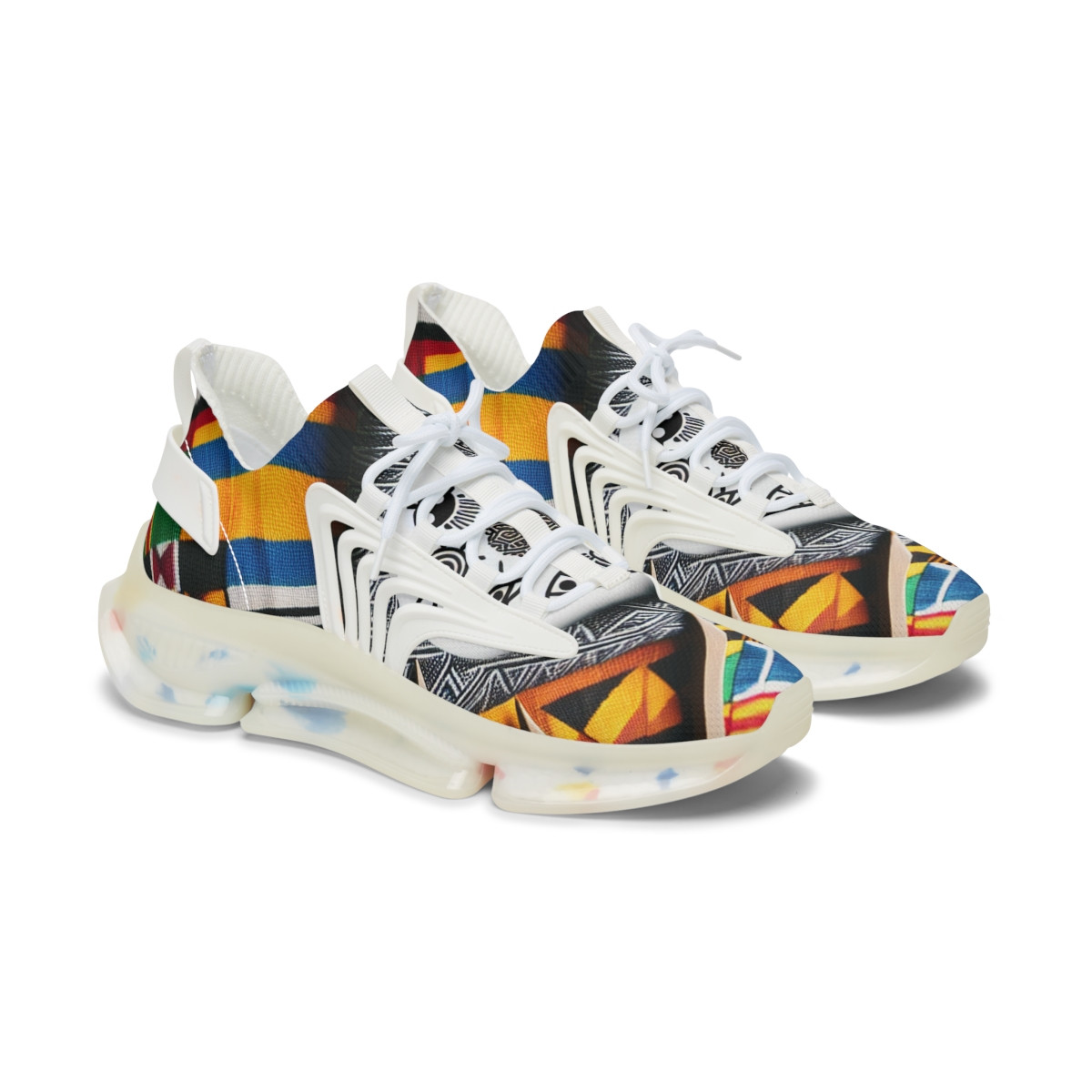 "AfroStride Kente Kicks" - Women's Mesh Sneaker