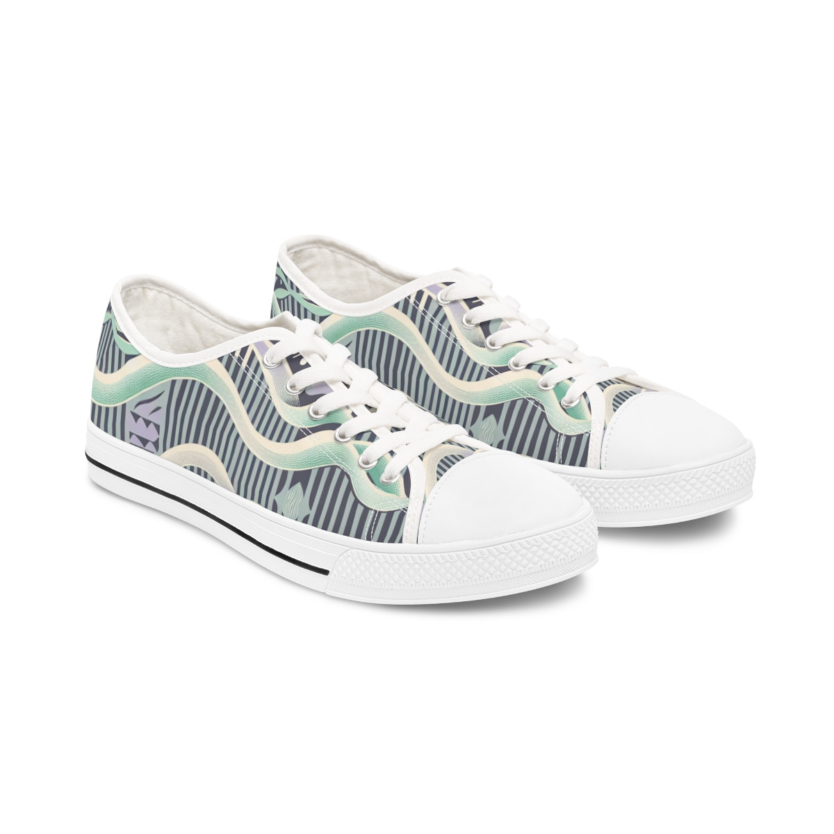 "AfroStride Royale Kente Kicks" - Women's Lowtop Sneakers
