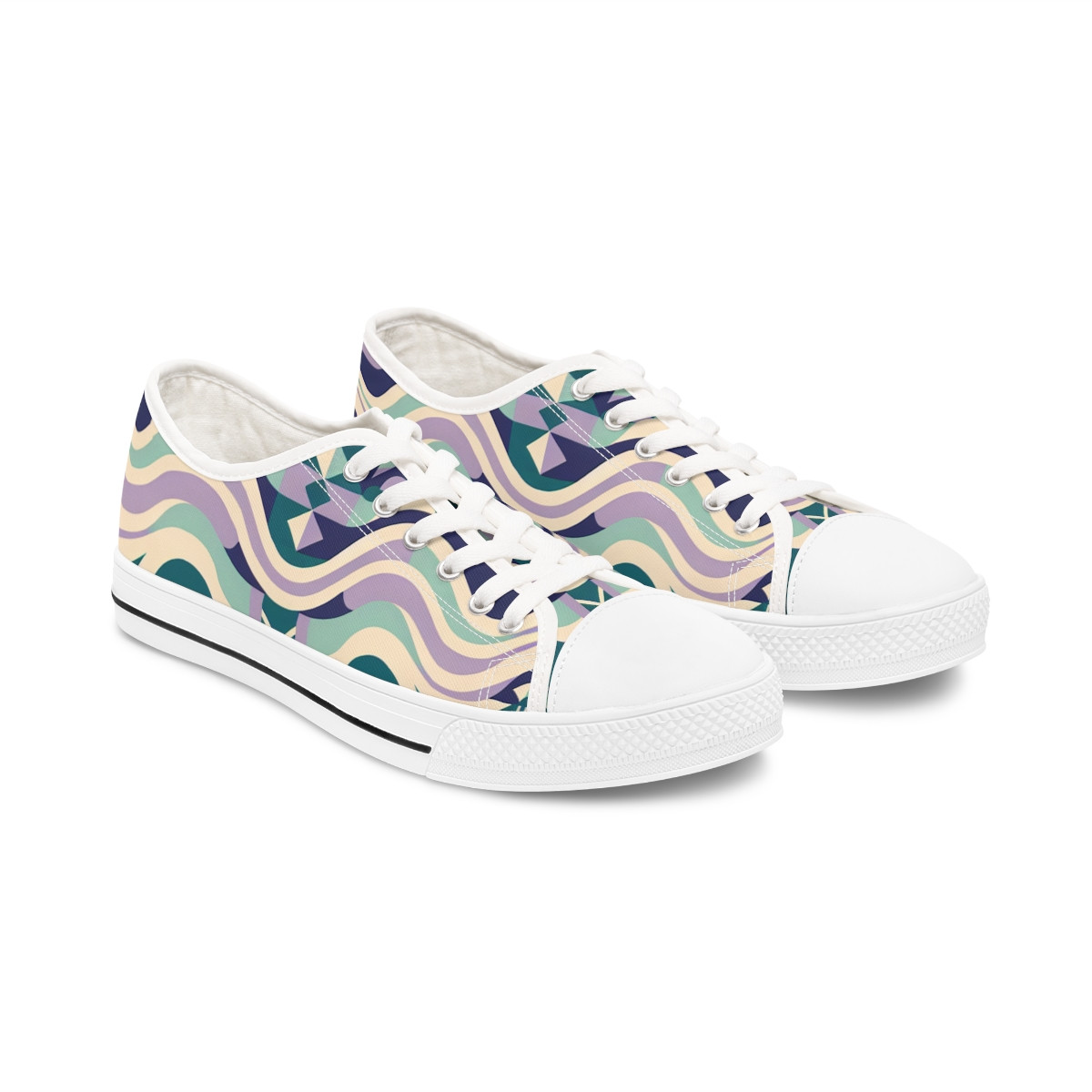 "Heritage Stride: AfroFusion Kente Sneakers" - Women's Lowtop Sneakers