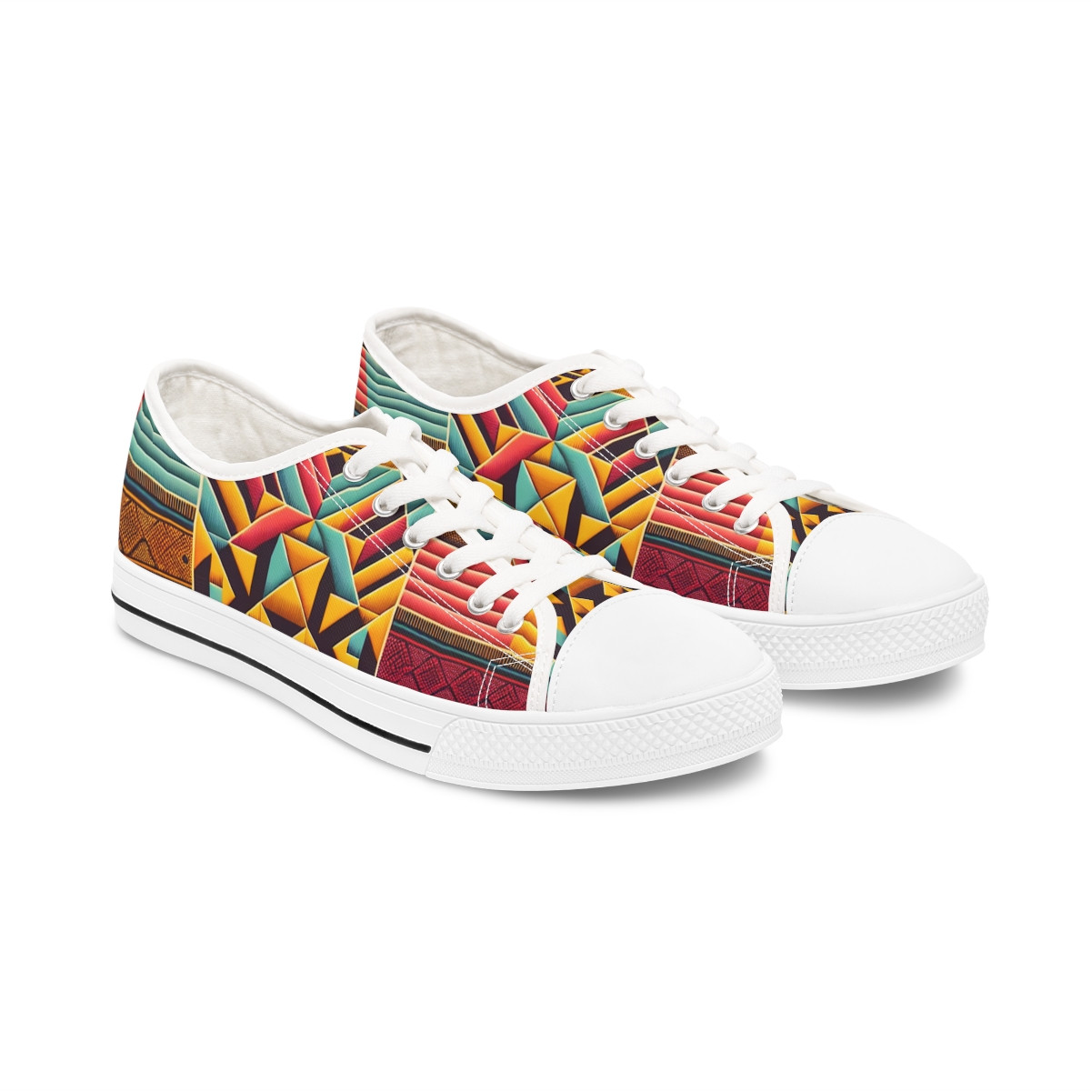 "AfroKicks Kente Carnival" - Women's Lowtop Sneakers