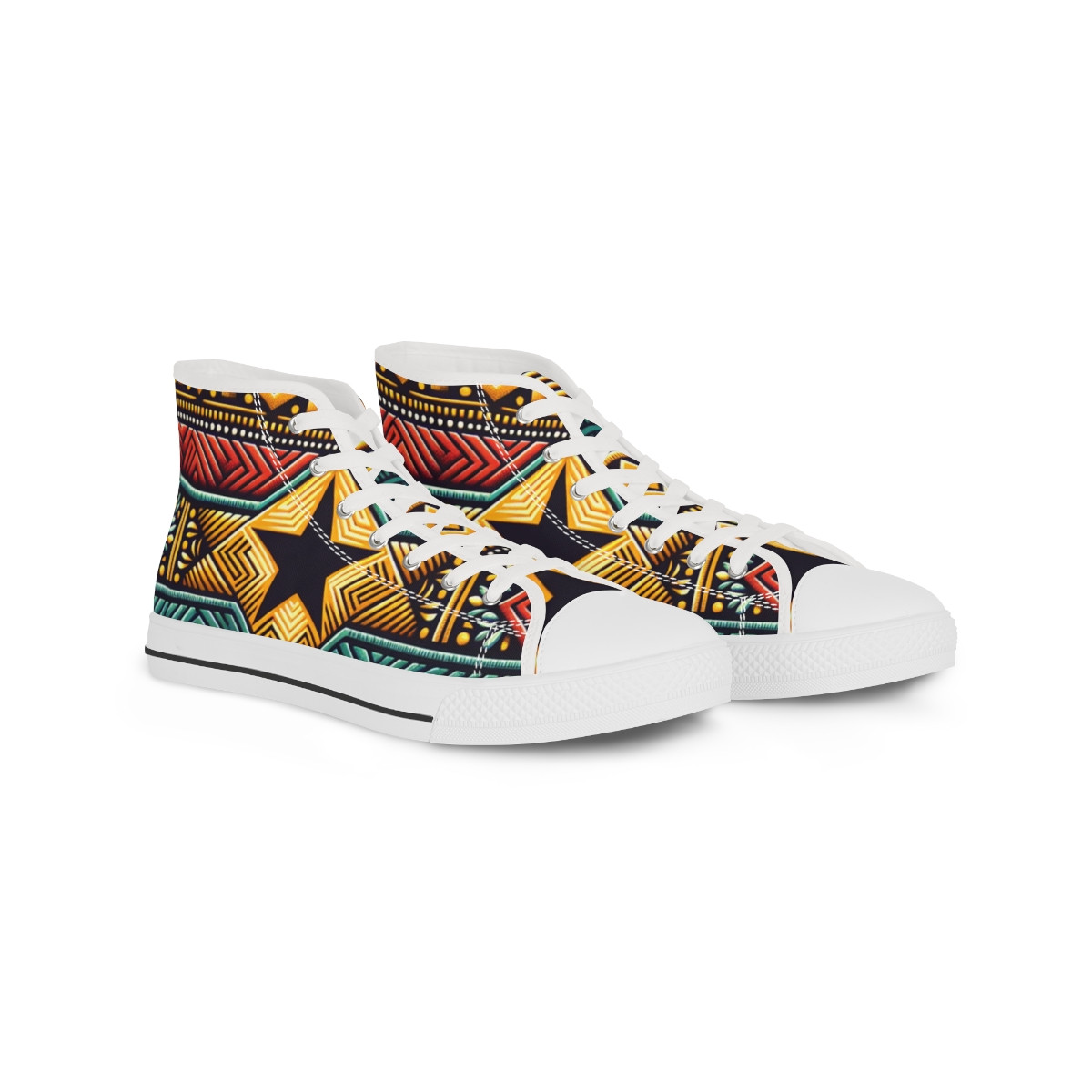"AfroFusion Kente Kicks" - Men's High top Sneakers