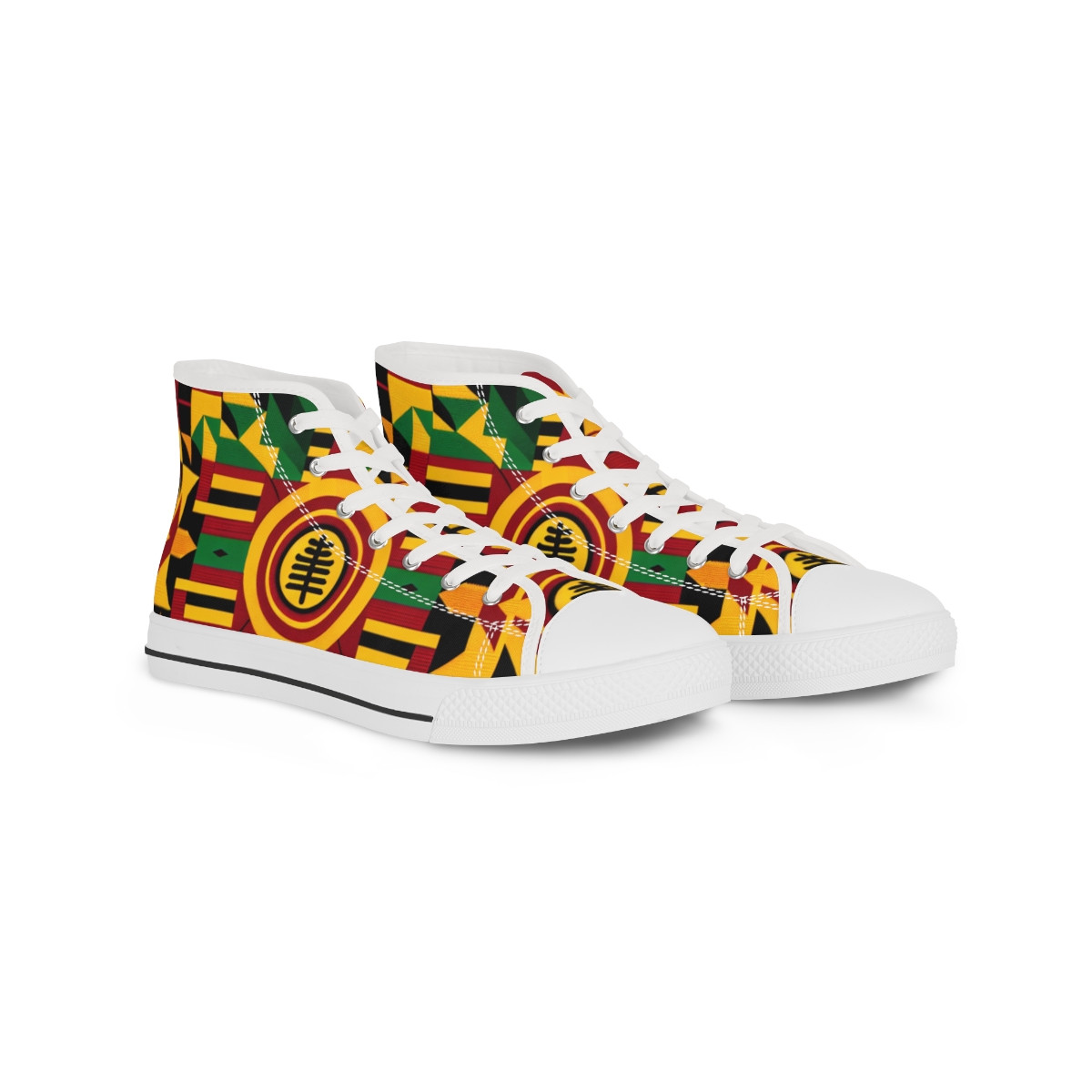 "AfroStride Kente Kicks" - Men's High top Sneakers