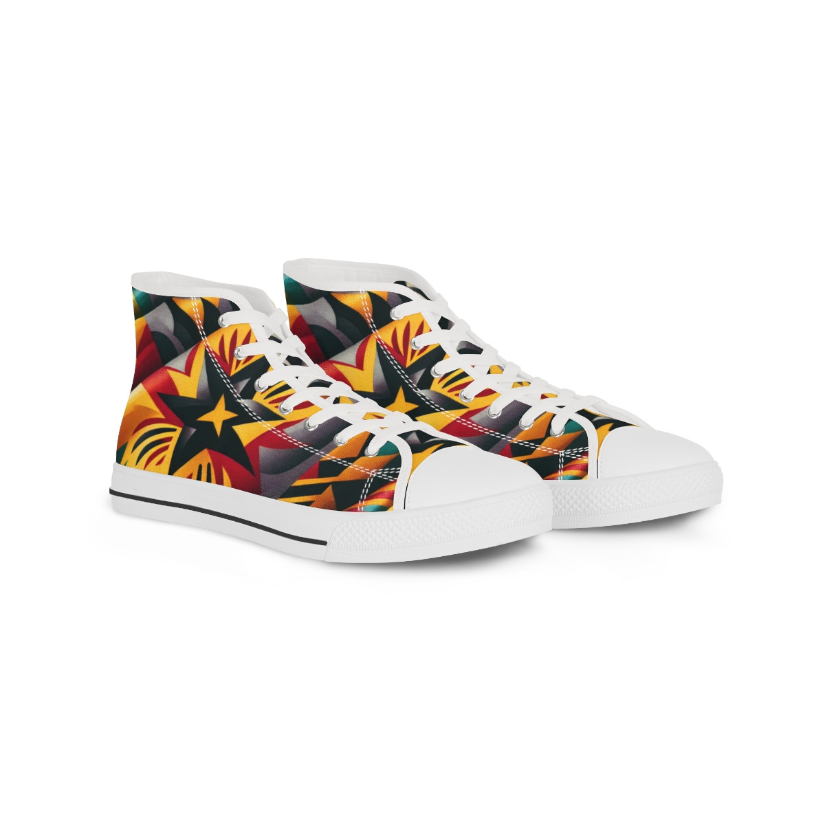 "AfroFlair Kente Kicks" - Men's High top Sneakers
