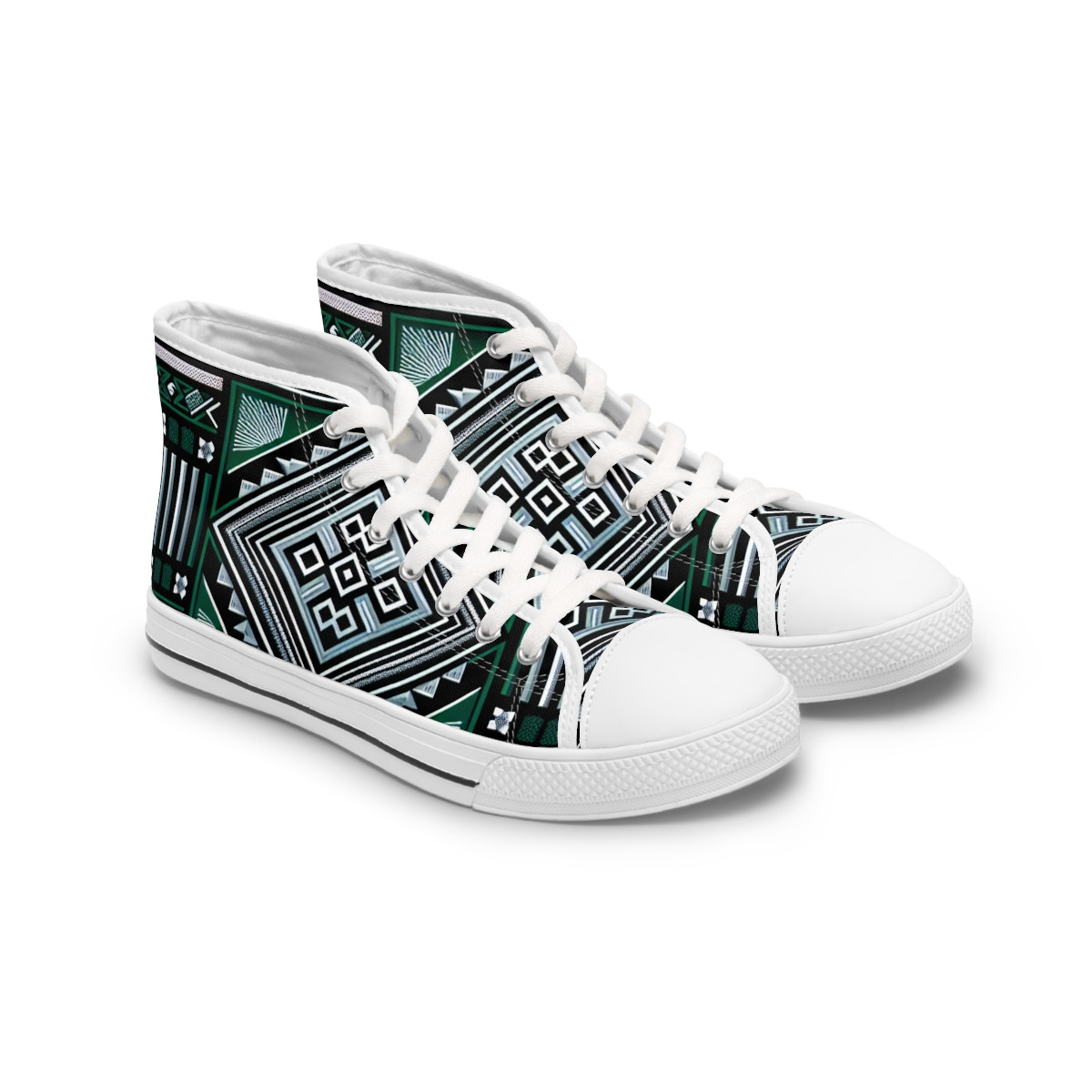"Ashanti Stride: Kente Fusion Sneakers" - Womn's High top Sneakers