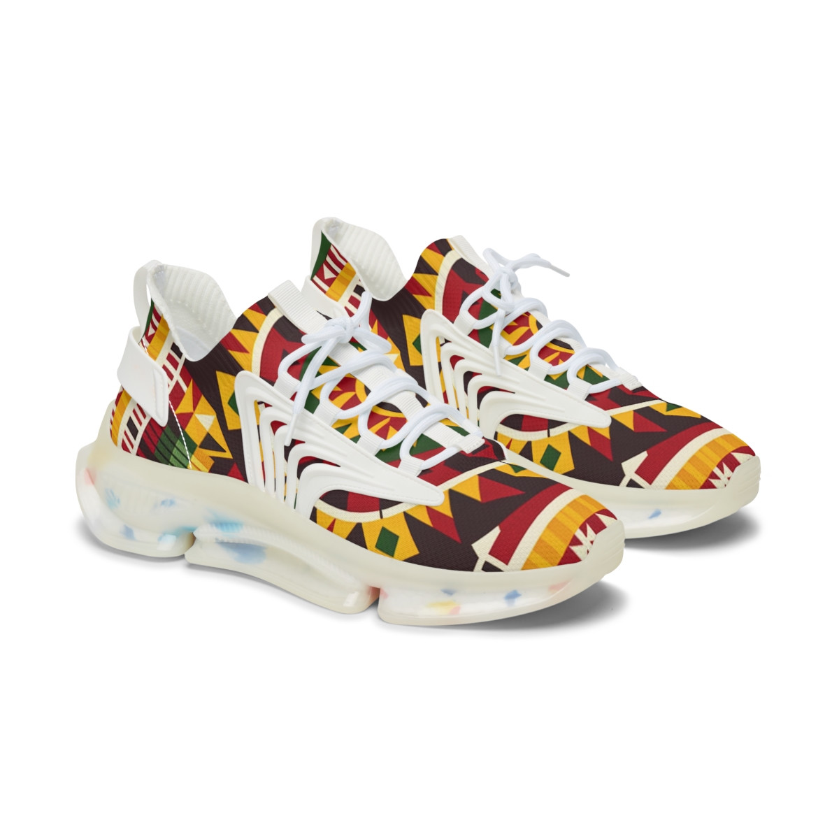 "Kente Kicks: Stride in Style" - Women's Mesh Sneaker