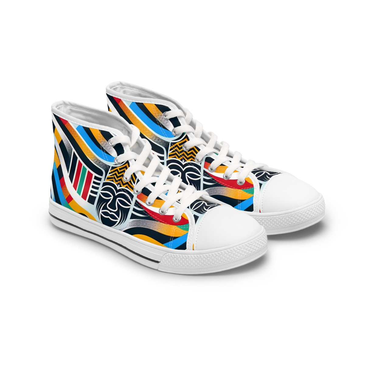 "AfroStride Kente Kicks" - Womn's High top Sneakers