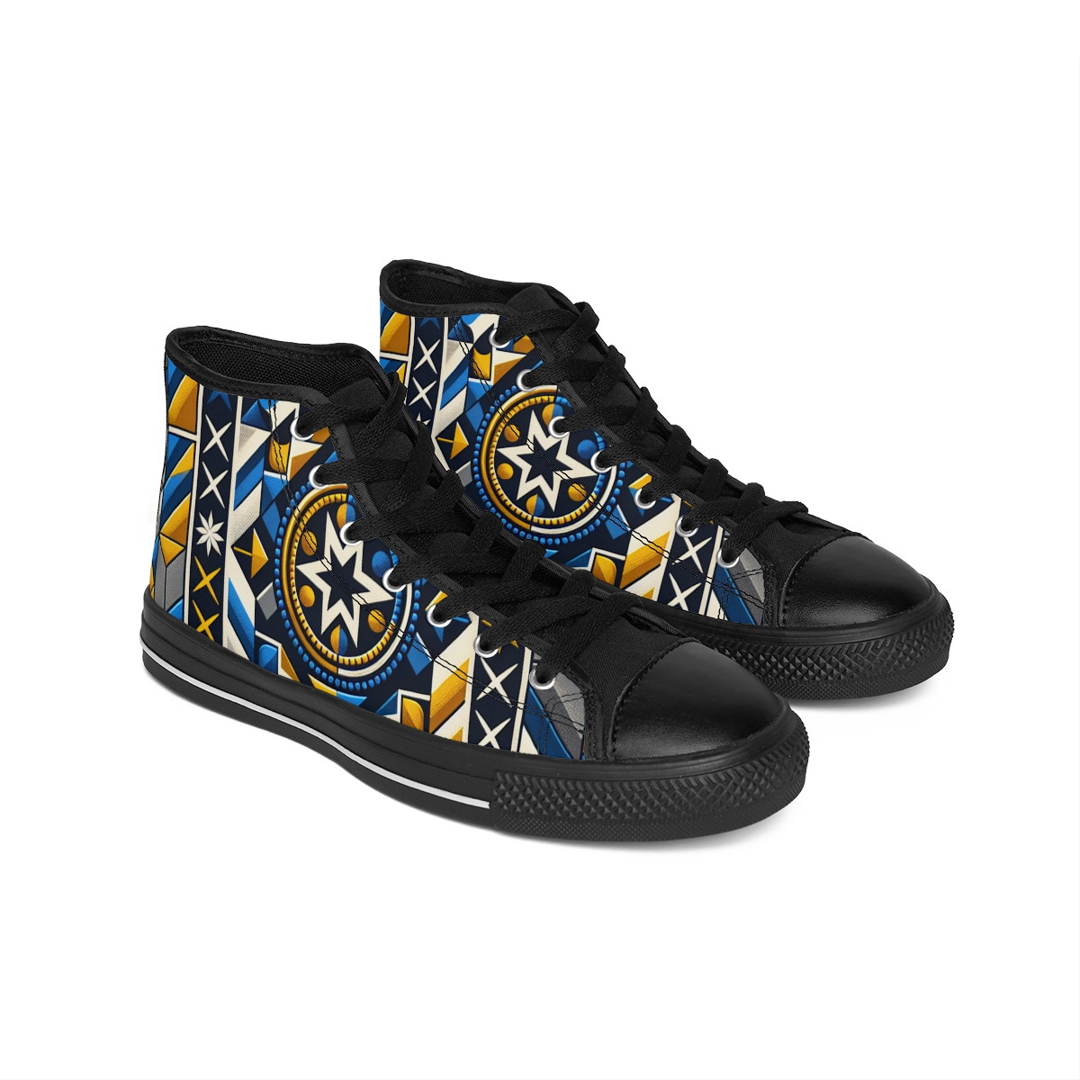 "AfroStride Kente Kicks" - Women's Classic Sneakers