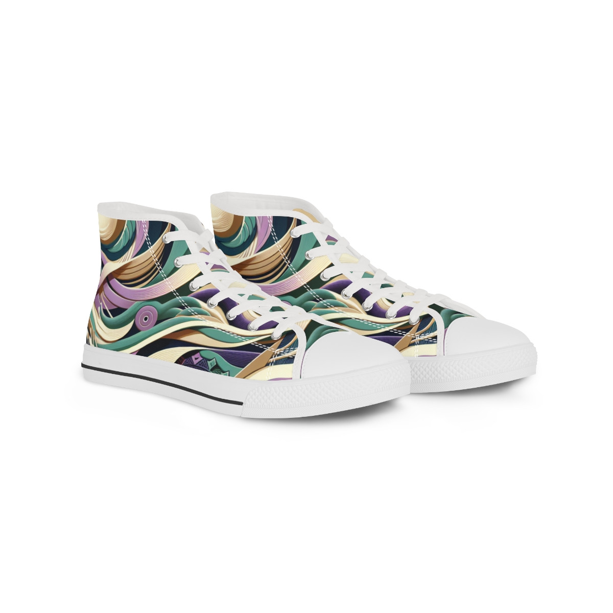 "AfroStride Kente Kaleidoscope Sneakers" - Men's High top Sneakers