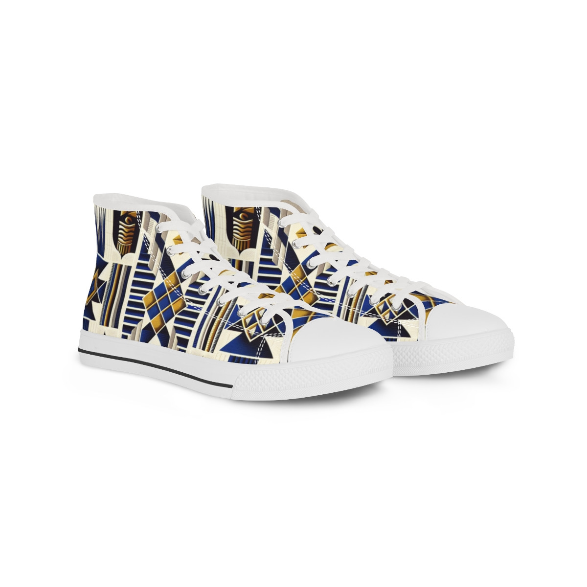 "Heritage Stride: Kente Fusion Sneakers" - Men's High top Sneakers
