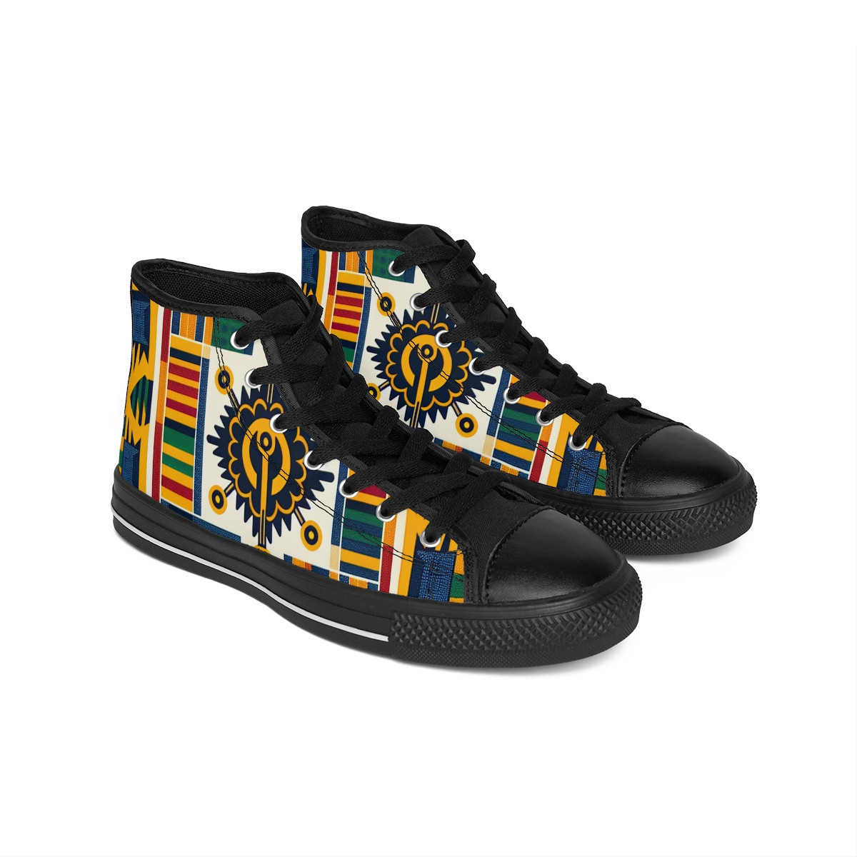 "AfroFusion Kente Kicks" - Men's Classic Sneakers