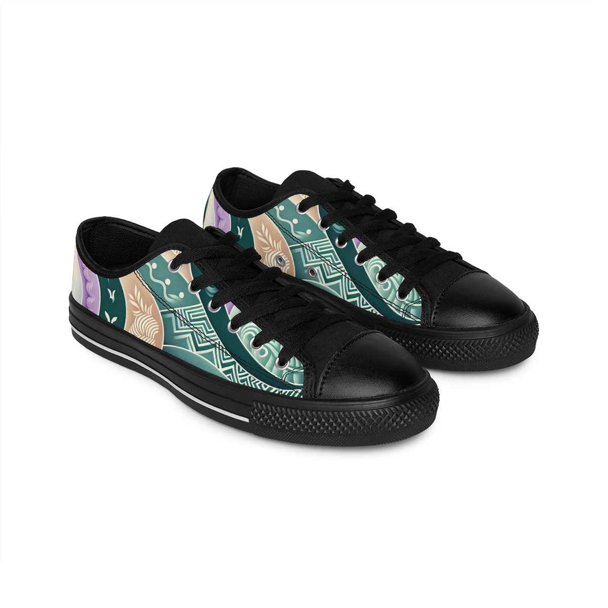 "AfroStride Essence: The Kente Kickabout" - Women's Sneakers