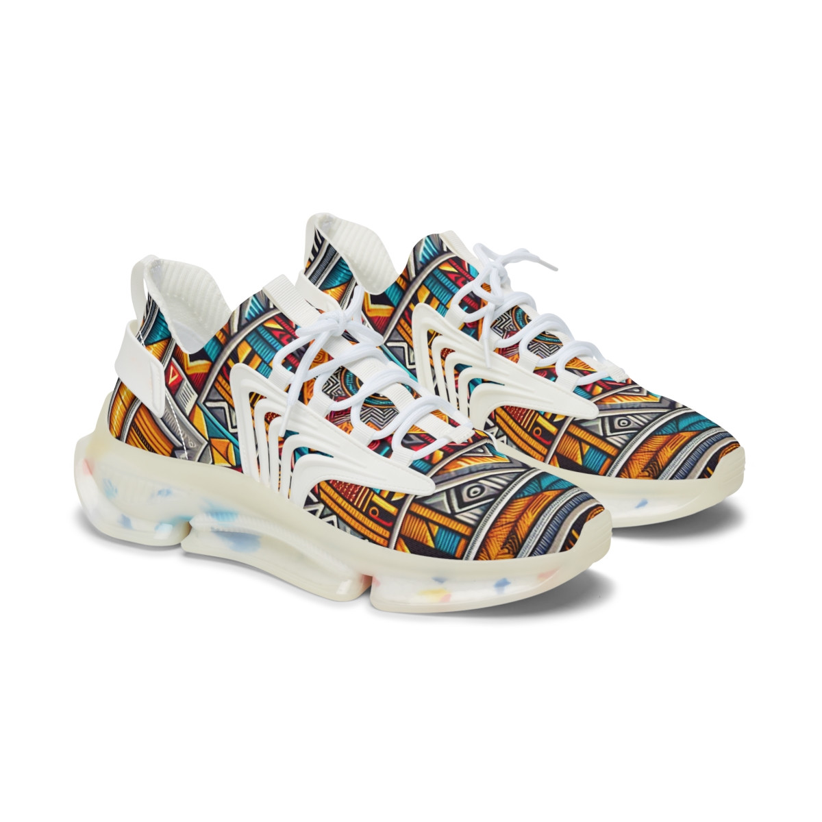 "AfroFusion Kente Kicks" - Women's Mesh Sneaker