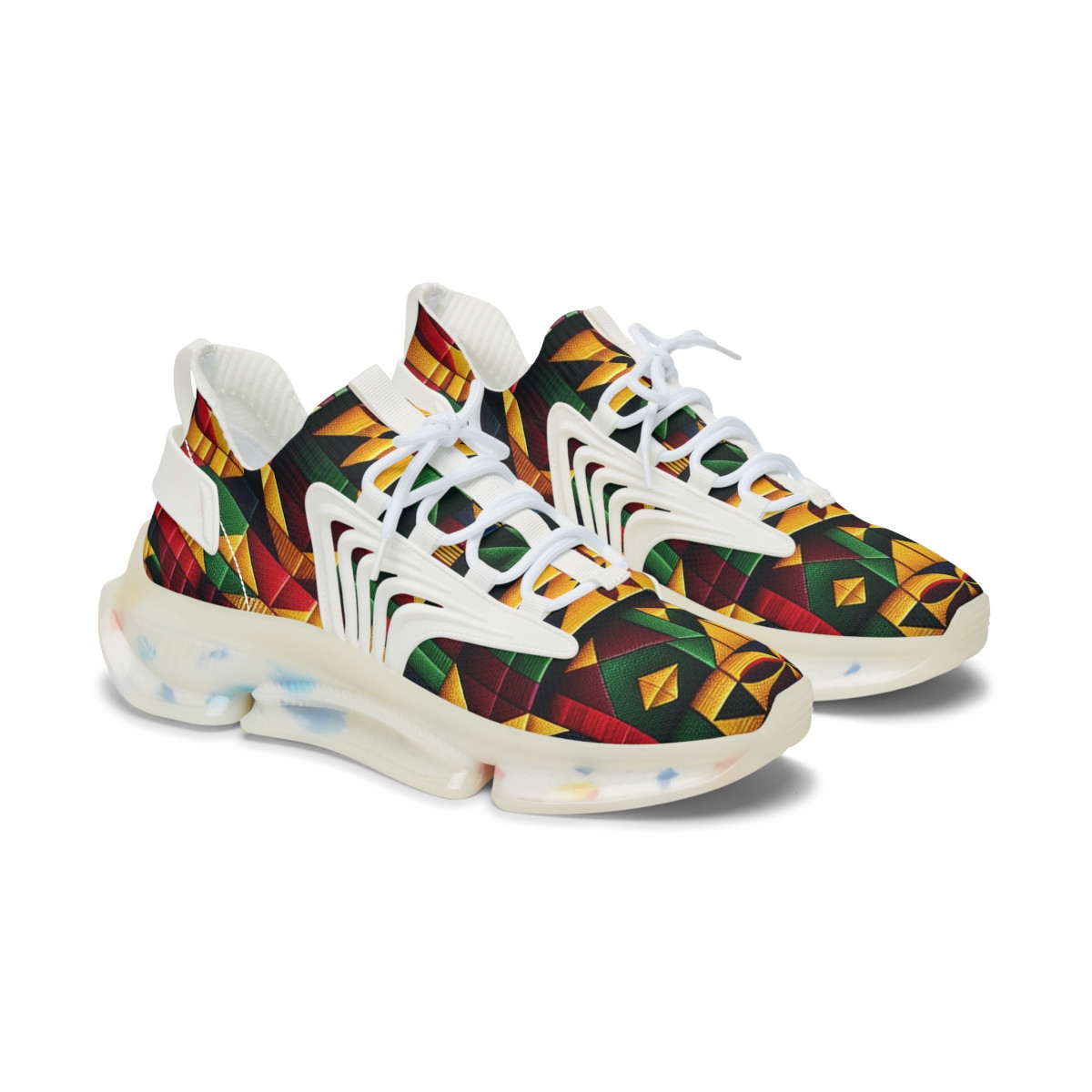 "HeritageStride Kente Kicks" - Women's Mesh Sneaker