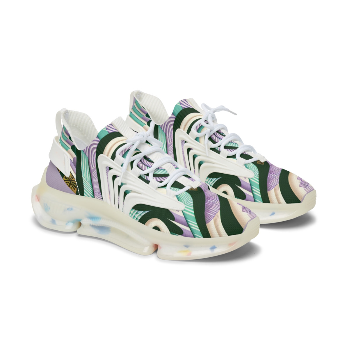 "Kente Kicks: AfroFusion Footwear" - Women's Mesh Sneaker