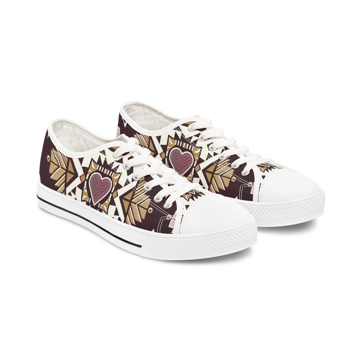 "Kente Kaleidoscope Kicks" - Women's Lowtop Sneakers