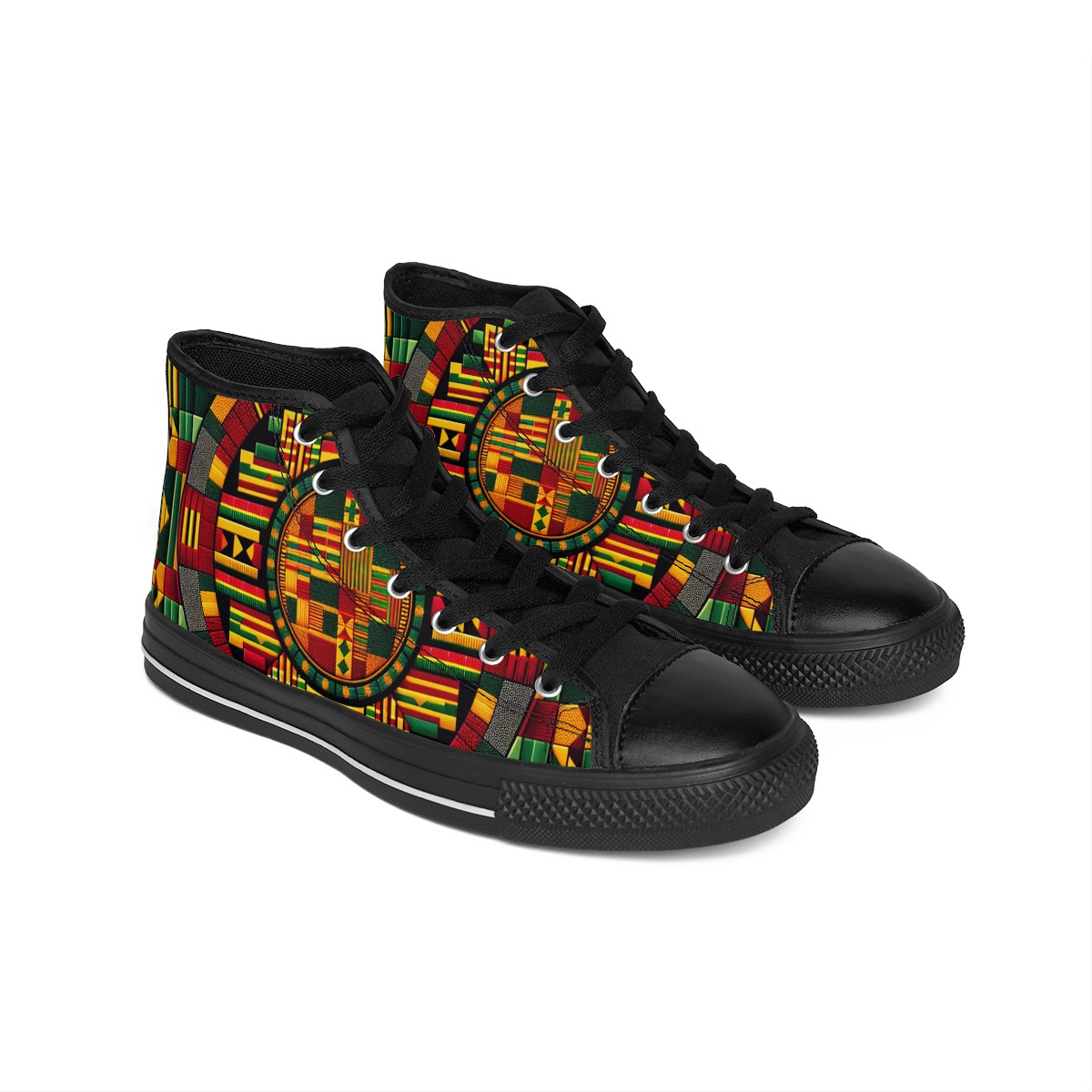 "AfroStride Kente Kicks" - Women's Classic Sneakers