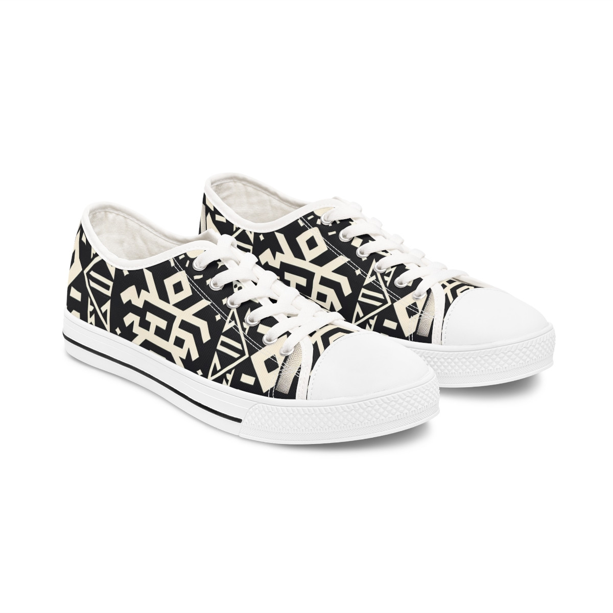 "Heritage Stride: Kente Edition Sneakers" - Women's Lowtop Sneakers