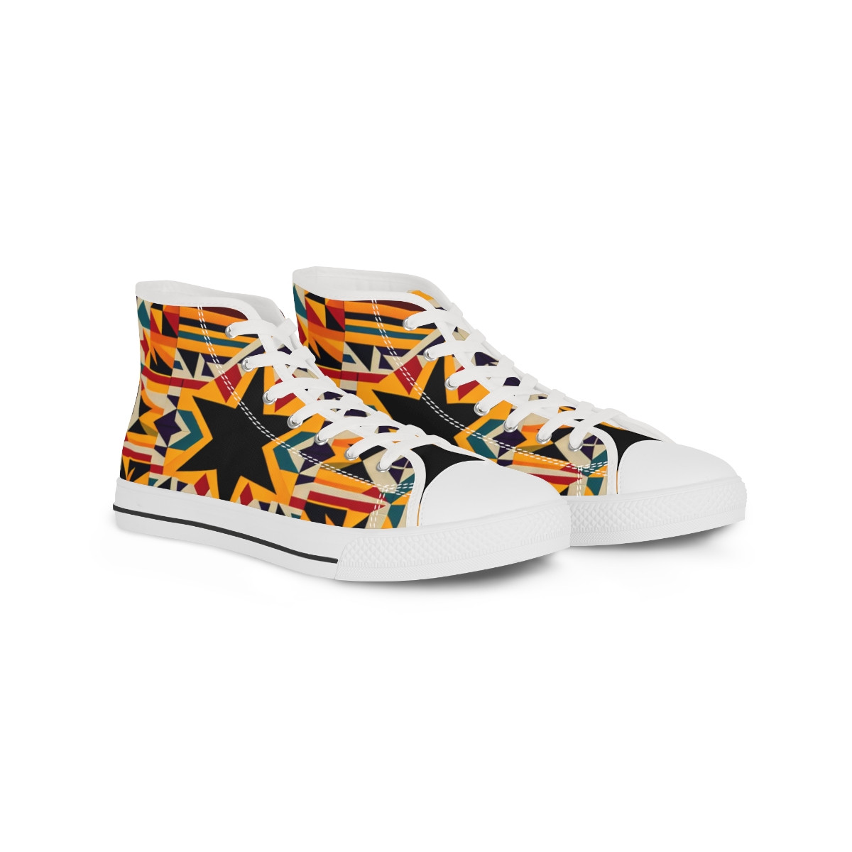 "AfroStride: Kente Kicks" - Men's High top Sneakers