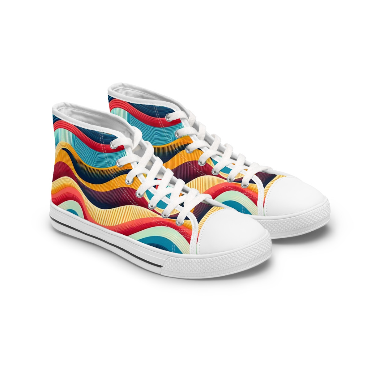 "Heritage Stride: Kente Fusion Sneakers" - Womn's High top Sneakers