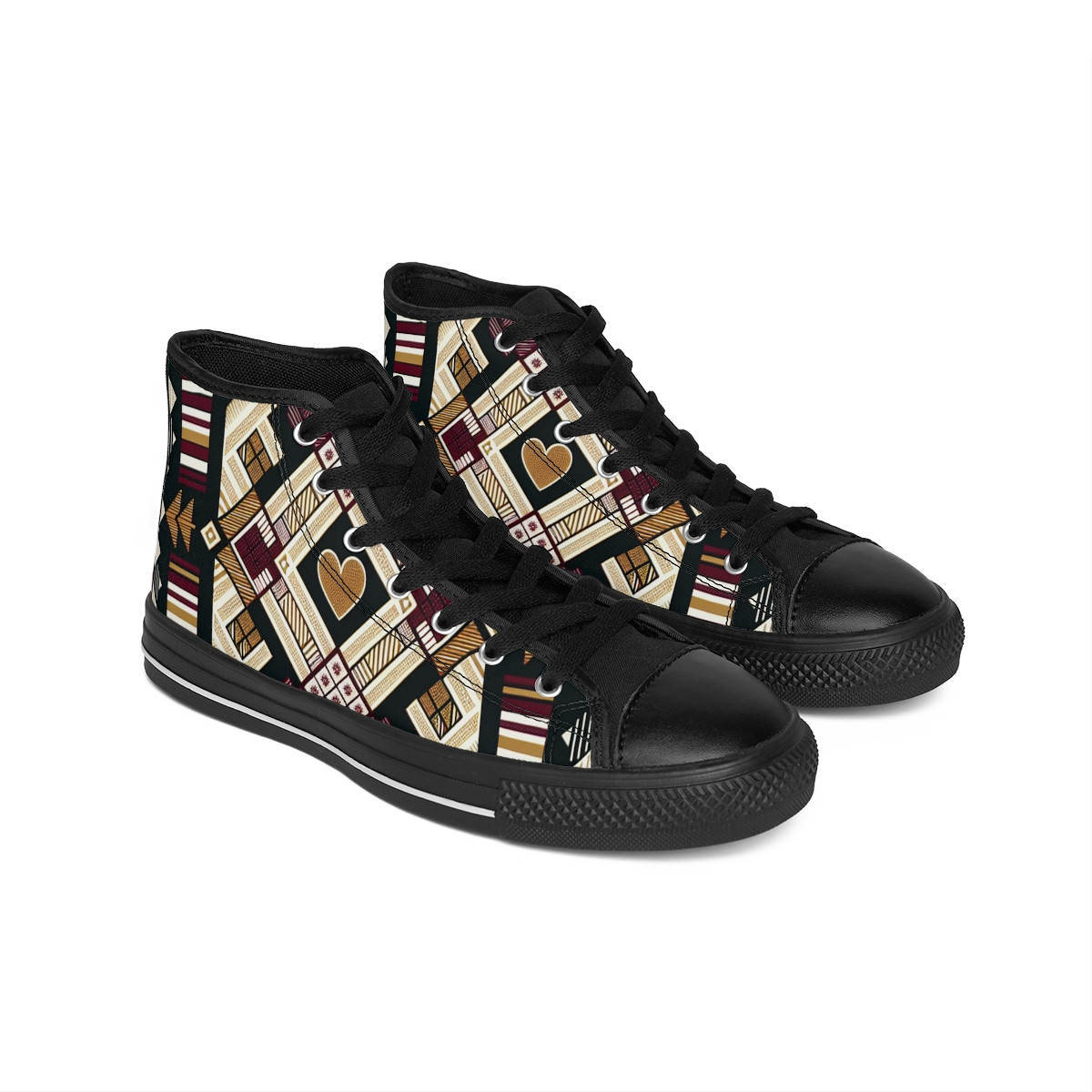 "AfroEclipse Kente Kicks" - Women's Classic Sneakers