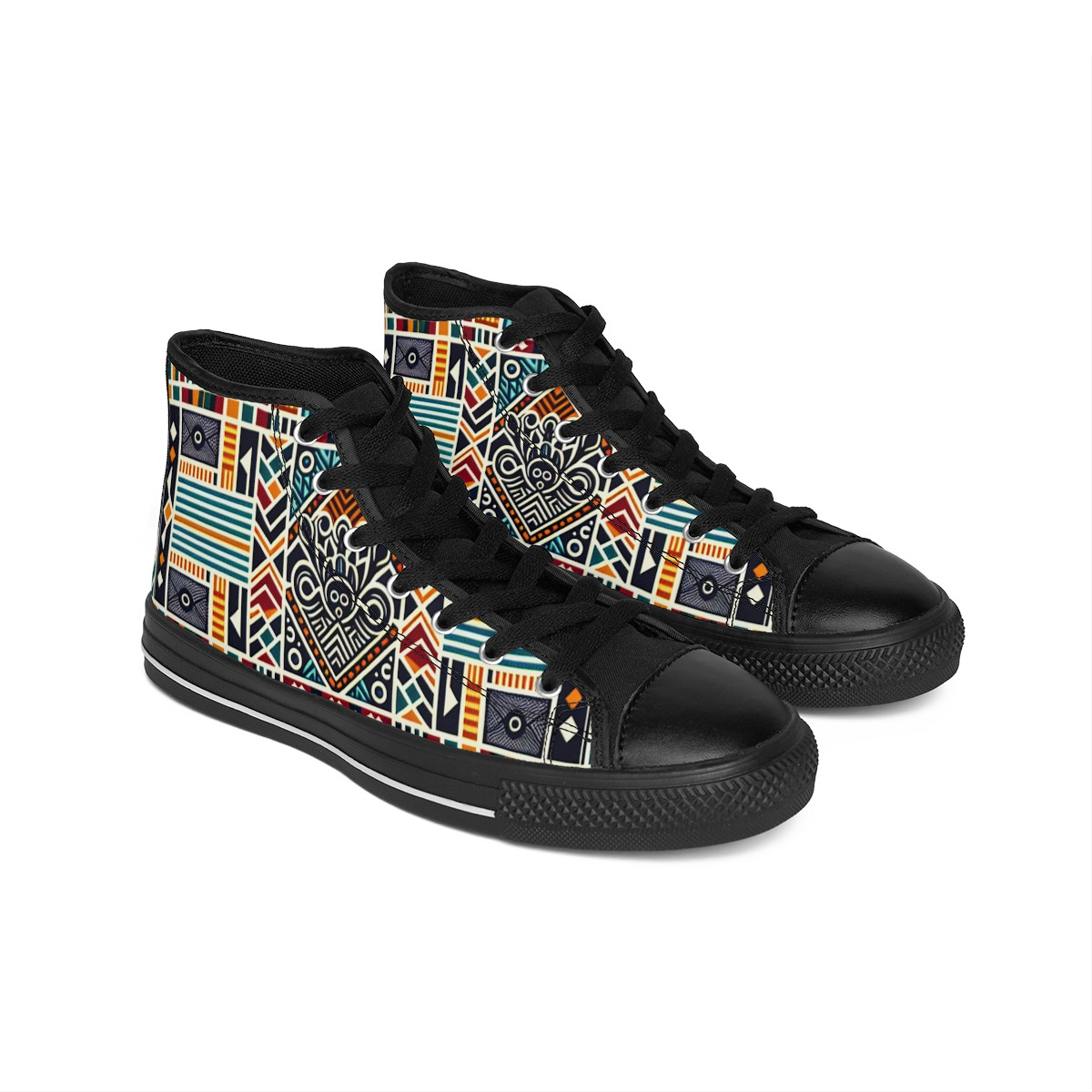 "AfroFusion Kente Kicks" - Women's Classic Sneakers