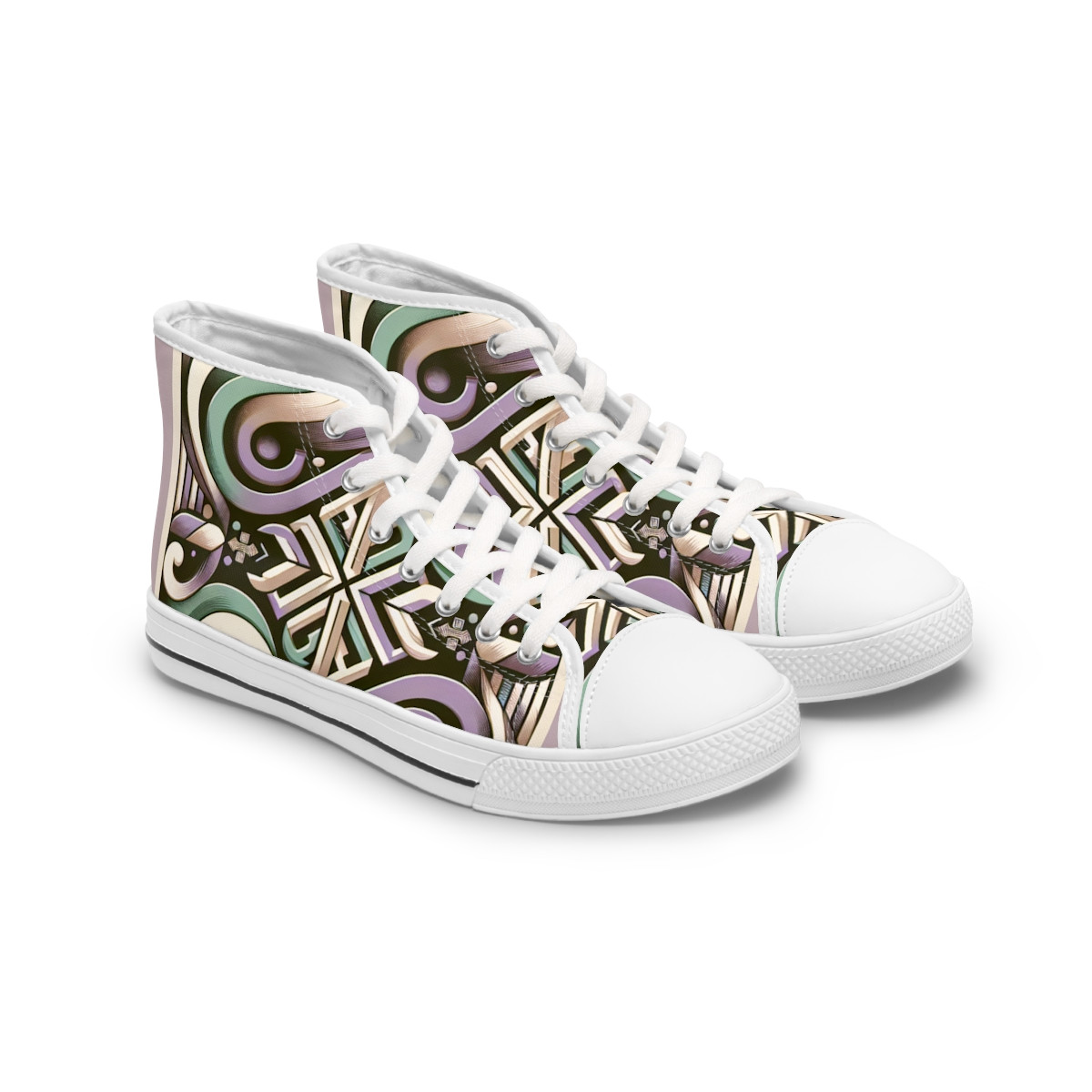 "AfroDazzle Kente Kicks" - Womn's High top Sneakers