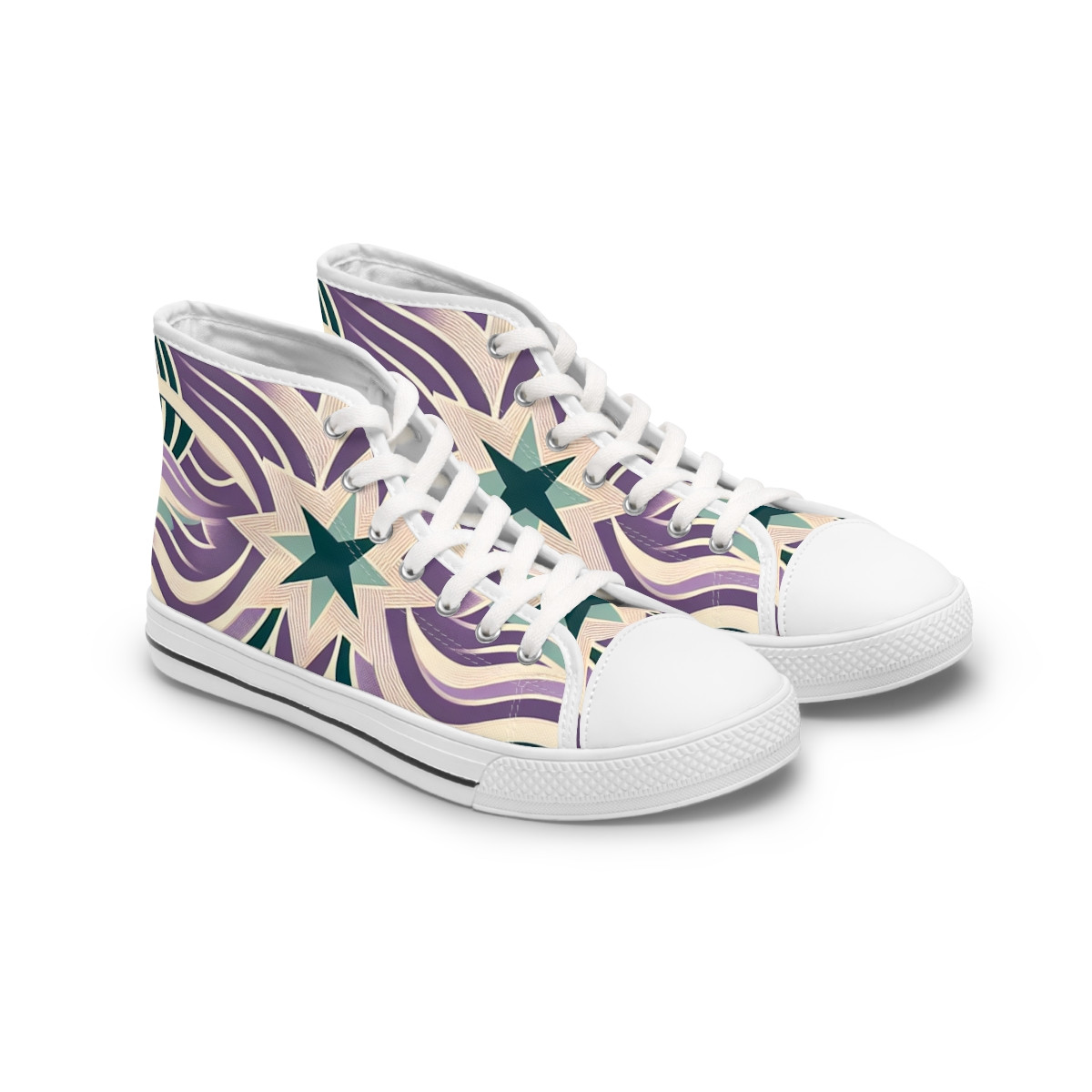 "AfroDynasty Kente Kicks" - Womn's High top Sneakers