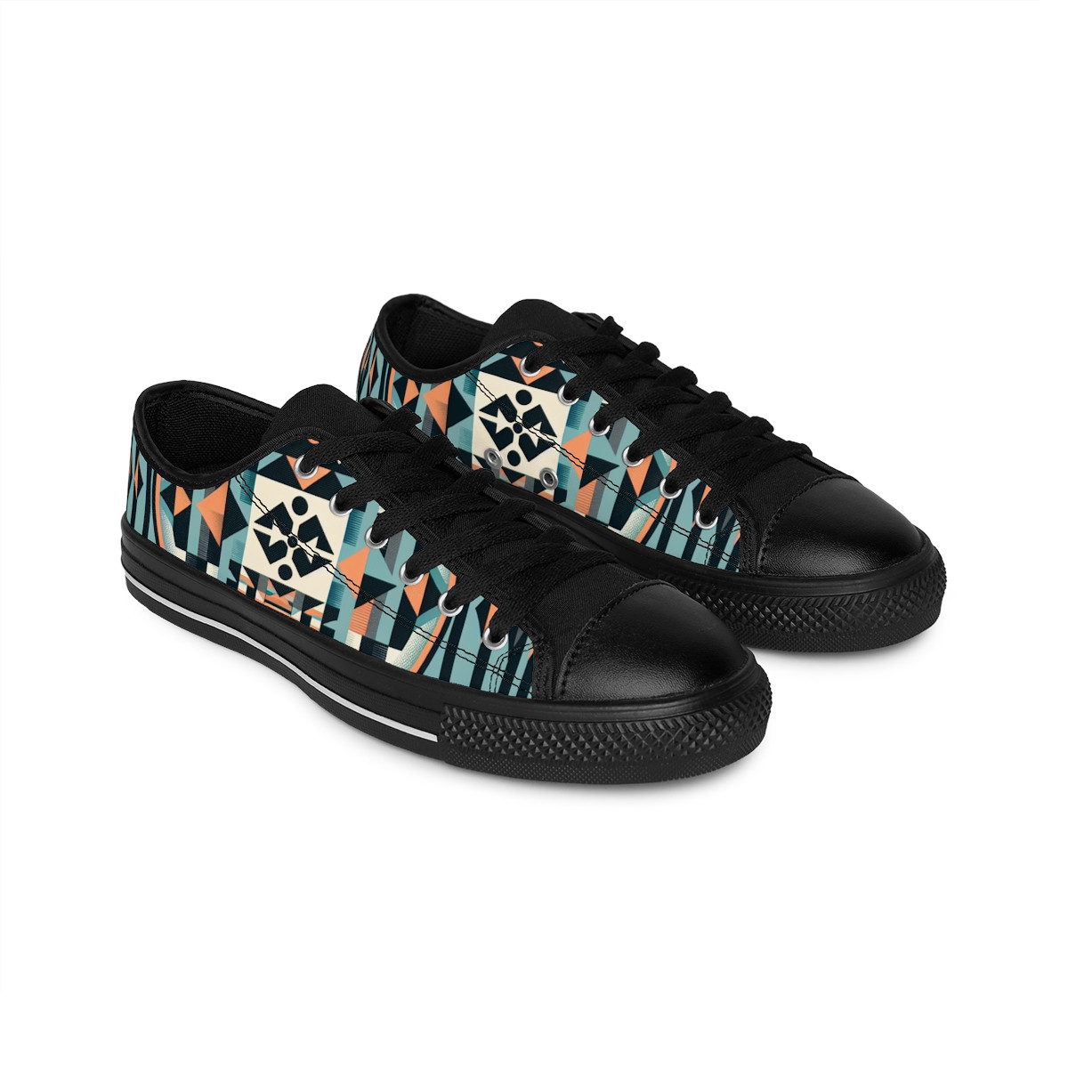 "AfroPulse Kente Kicks" - Women's Sneakers