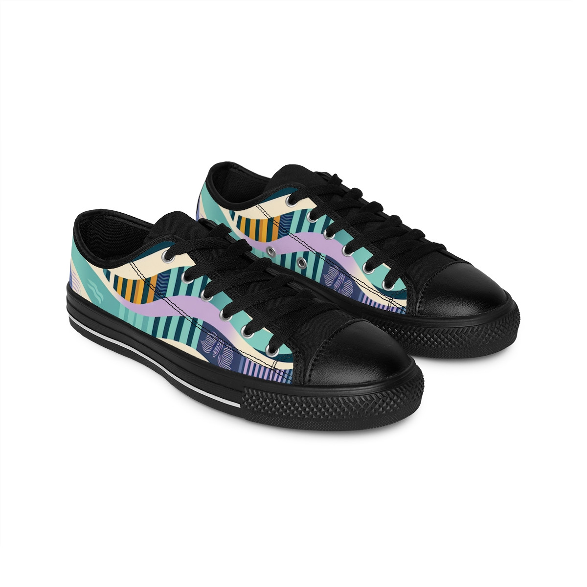 "AfroPulse Kente Kicks" - Women's Sneakers