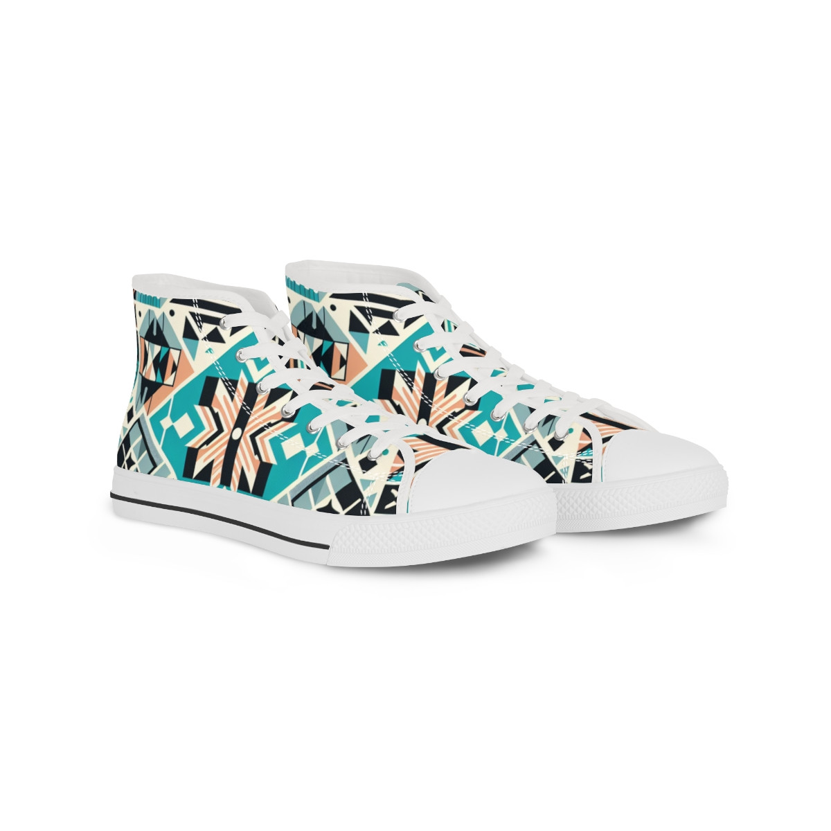 "Kente Kicks: The Afrocentric Stride" - Men's High top Sneakers