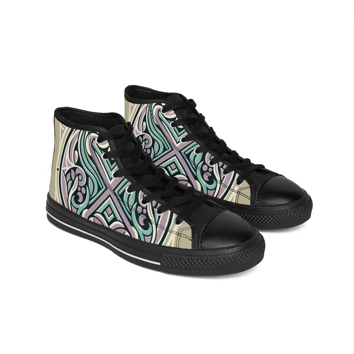 "AfroRhythm Kente Kicks" - Women's Classic Sneakers