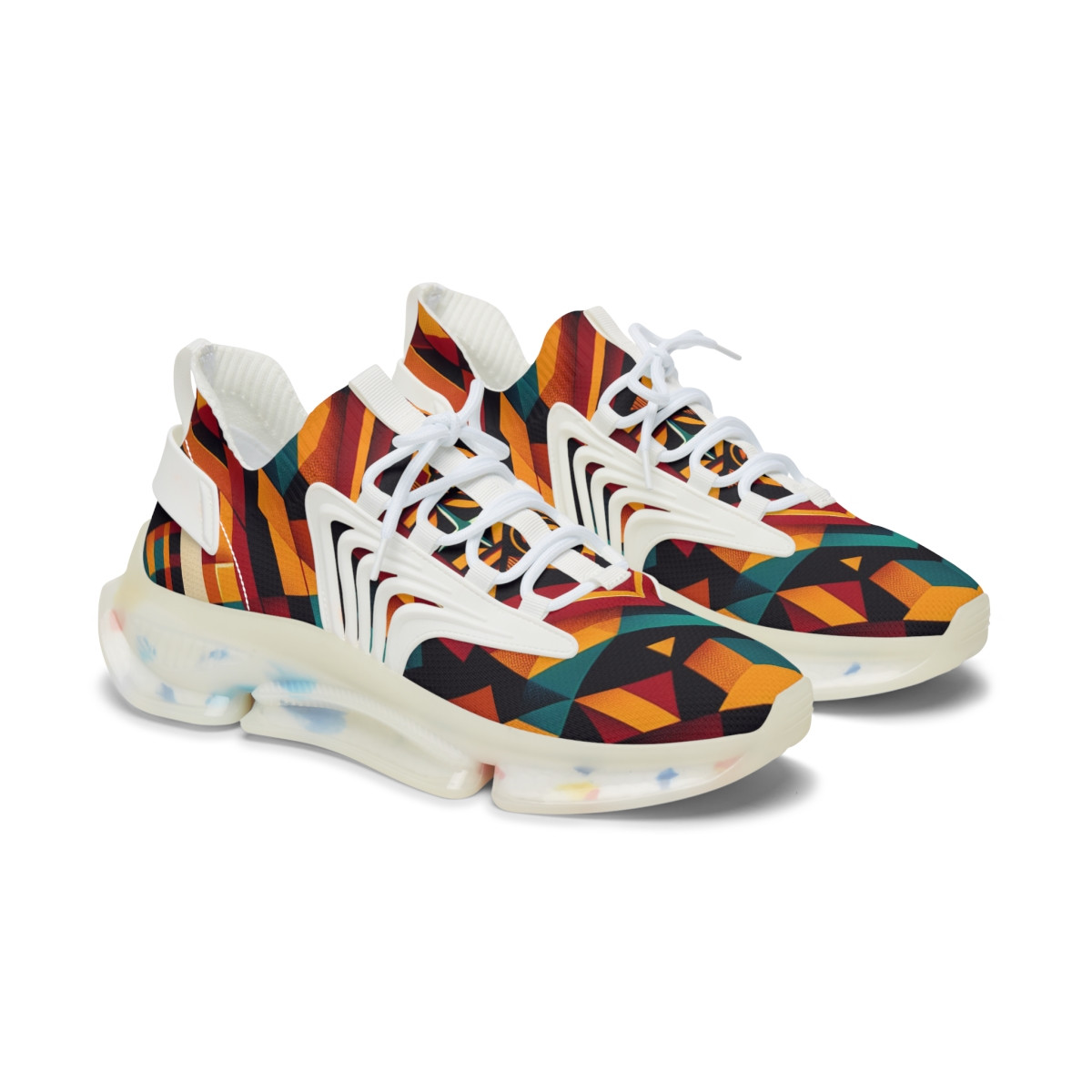 "AfroStride Kente Kicks" - Women's Mesh Sneaker