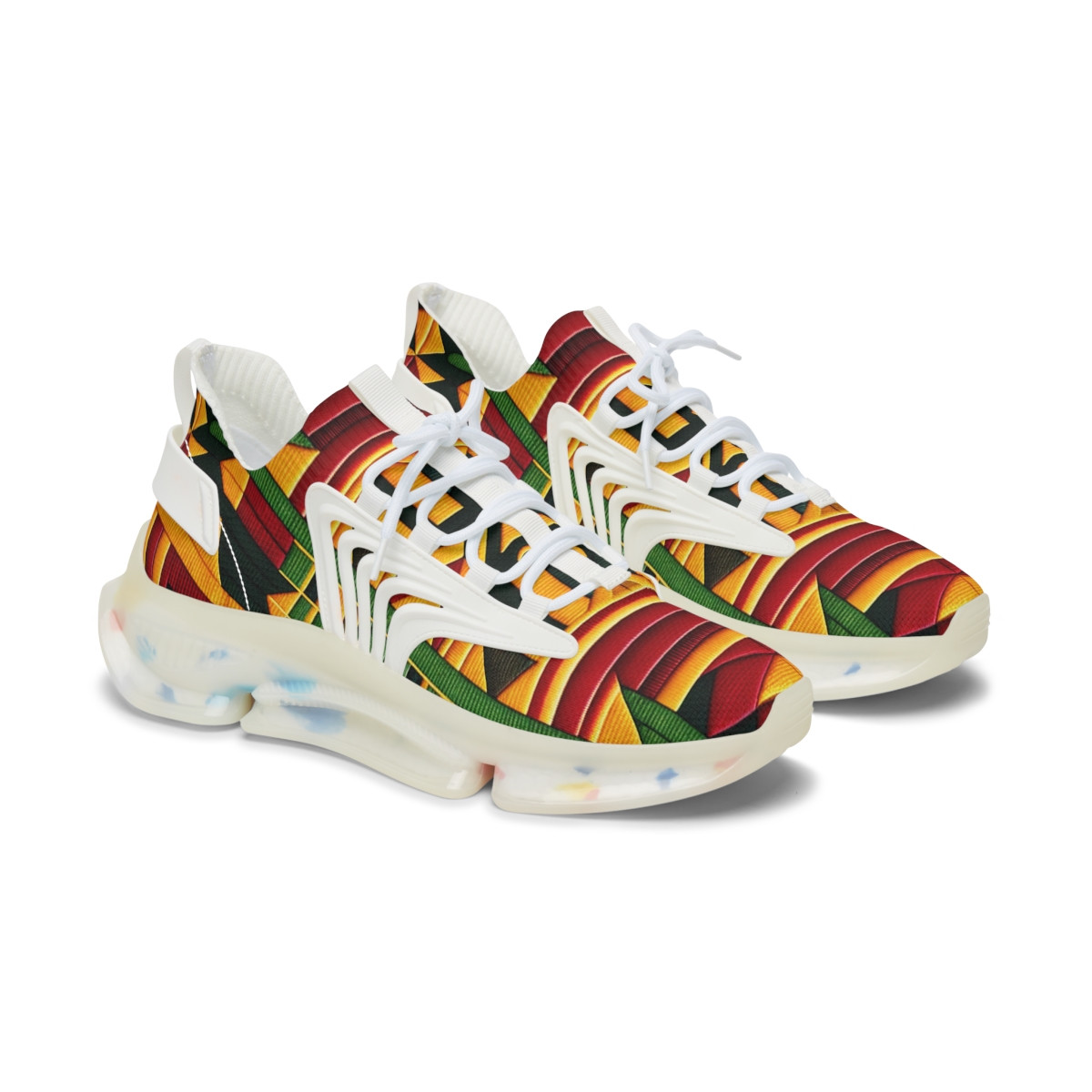 "AfroVibes Kente Kicks" - Women's Mesh Sneaker