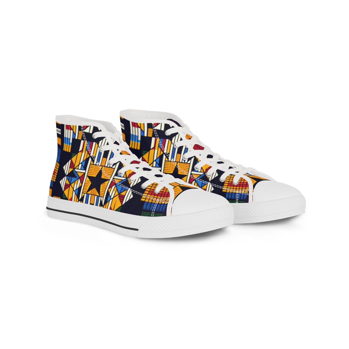 "KenteKicks: AfroFusion Walkstars" - Men's High top Sneakers