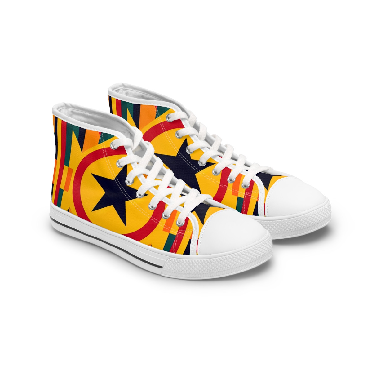"AfroStride Kente Kicks" - Womn's High top Sneakers