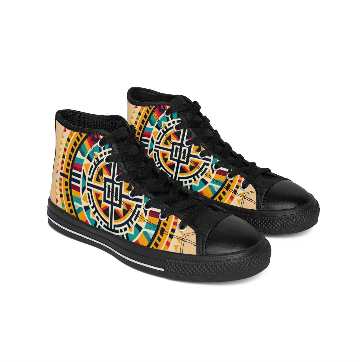 "Kente Kicks: Afro-Fusion Footwear" - Women's Classic Sneakers