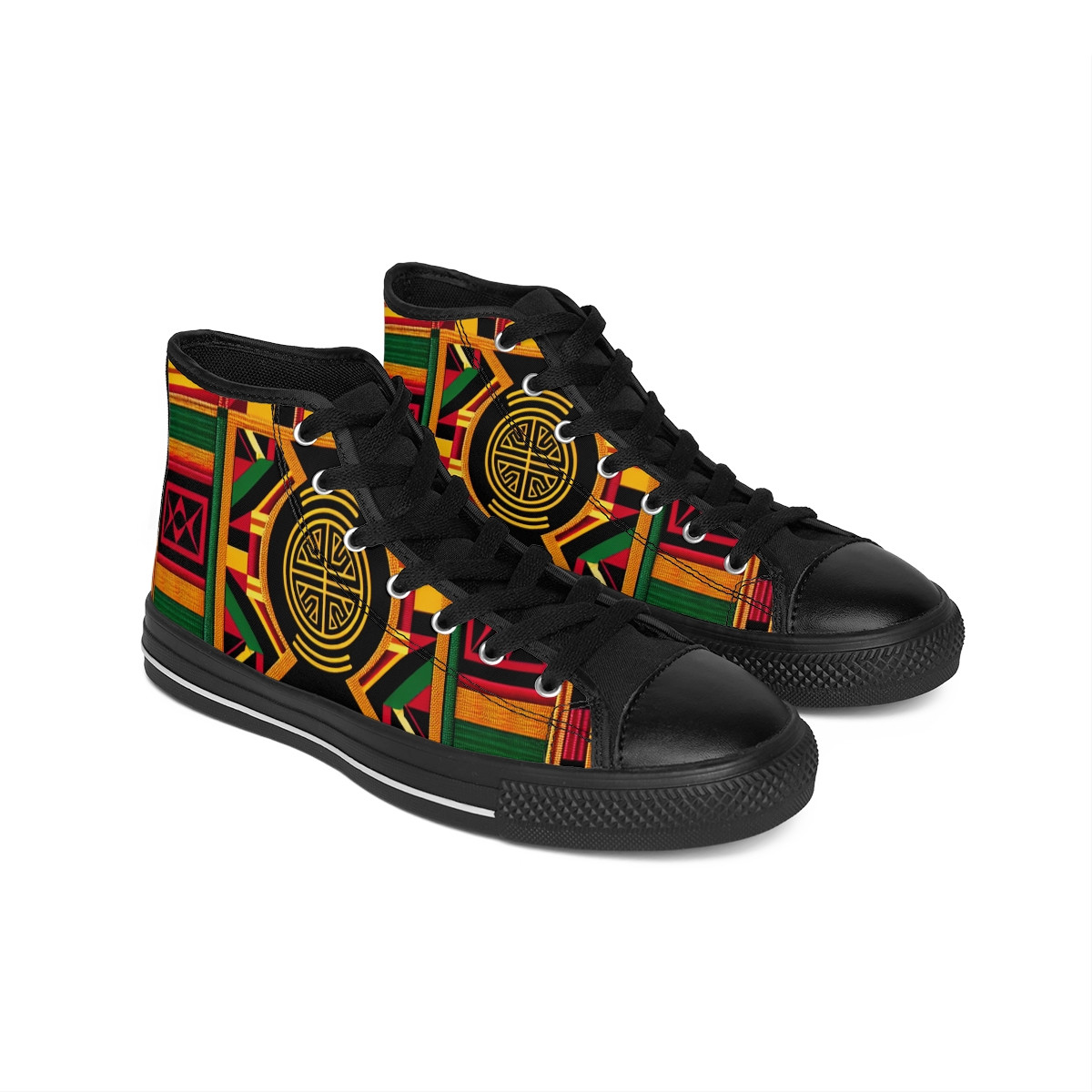 "AfroStride Kente Kicks" - Women's Classic Sneakers
