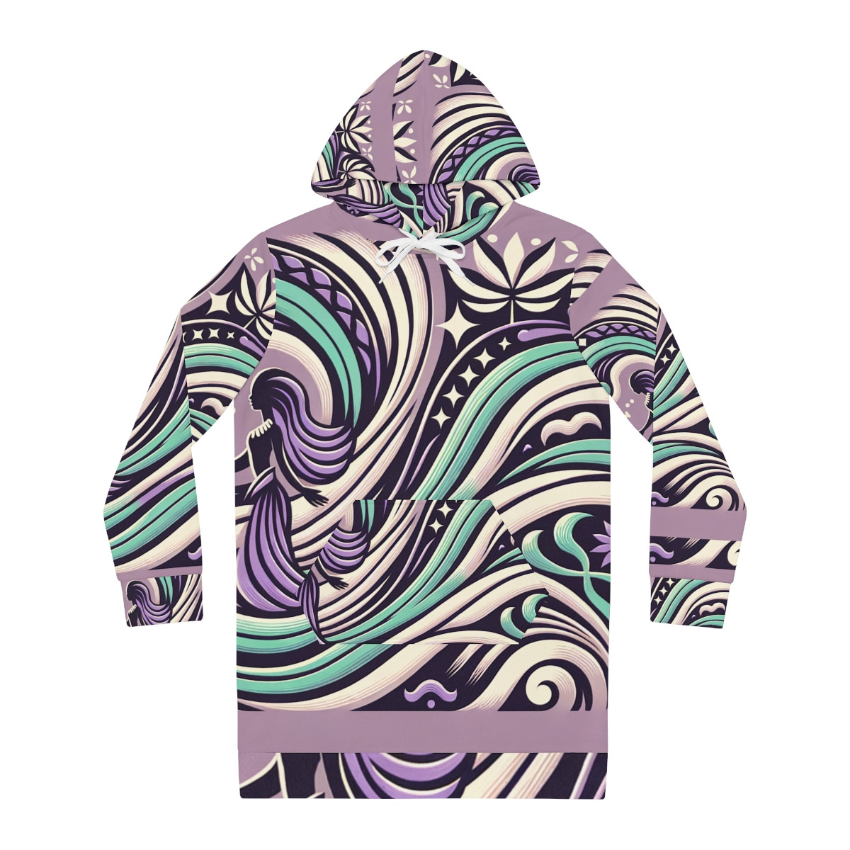 "Kente Kaleidoscope Women's Hooded Dress"